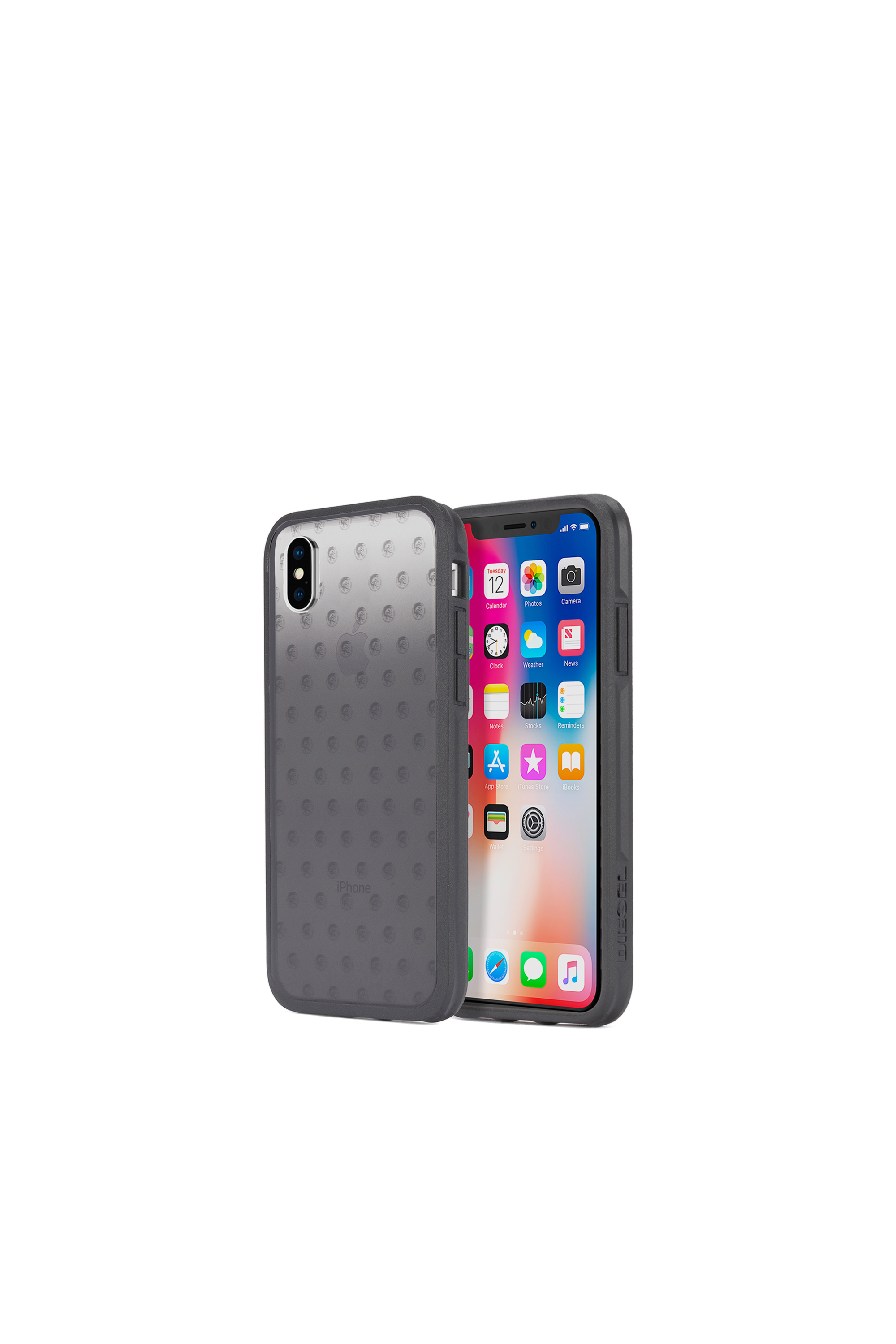 Diesel - MOHICAN HEAD DOTS BLACK IPHONE X CASE, Unisex's Resin case with mohican head dots, iPhone X in Black/Grey - 1