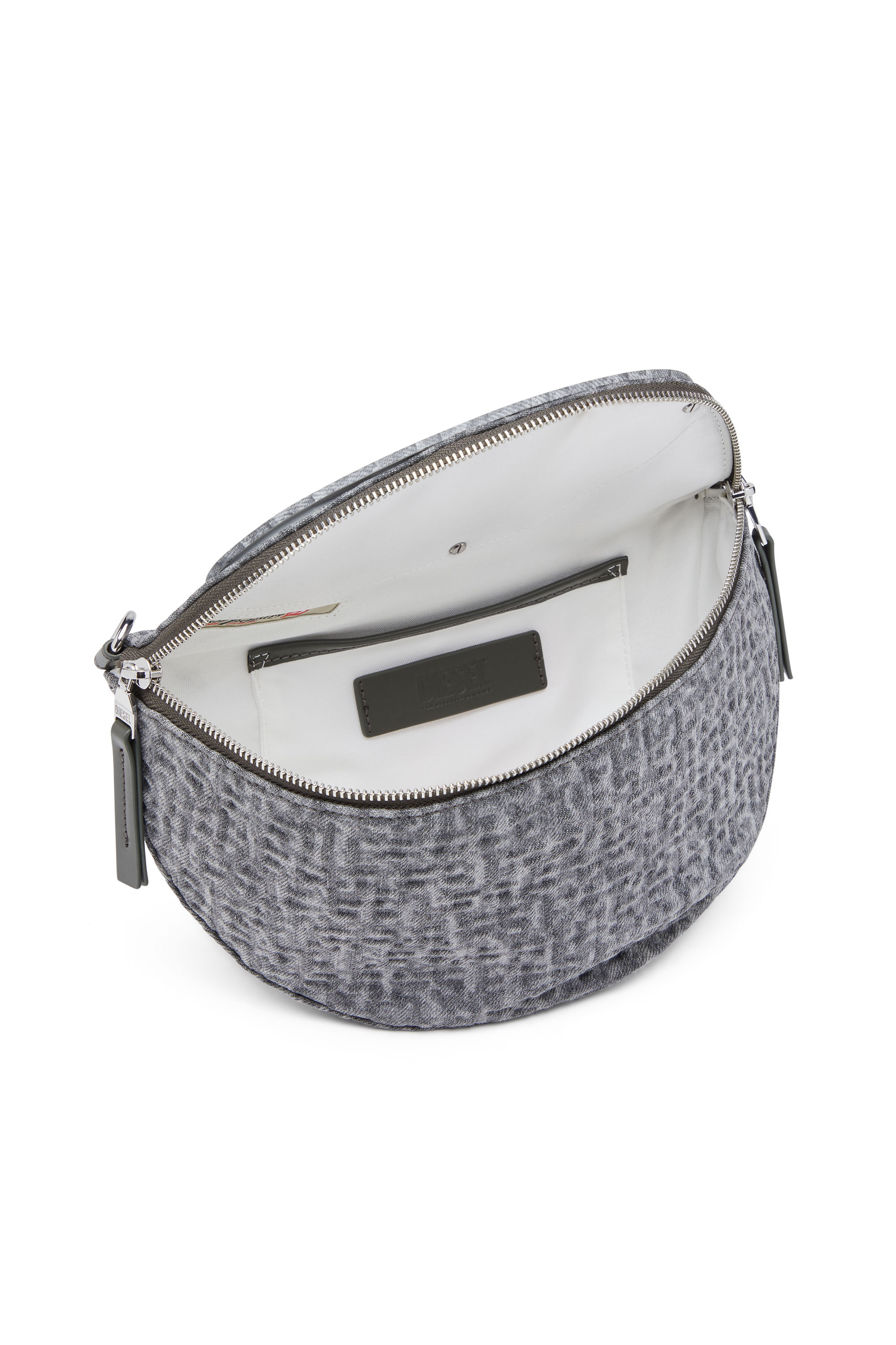 Diesel - 1DR-CROSSBODY, Woman's 1DR-Crossbody - Convertible bag in monogram denim in Grey - 4