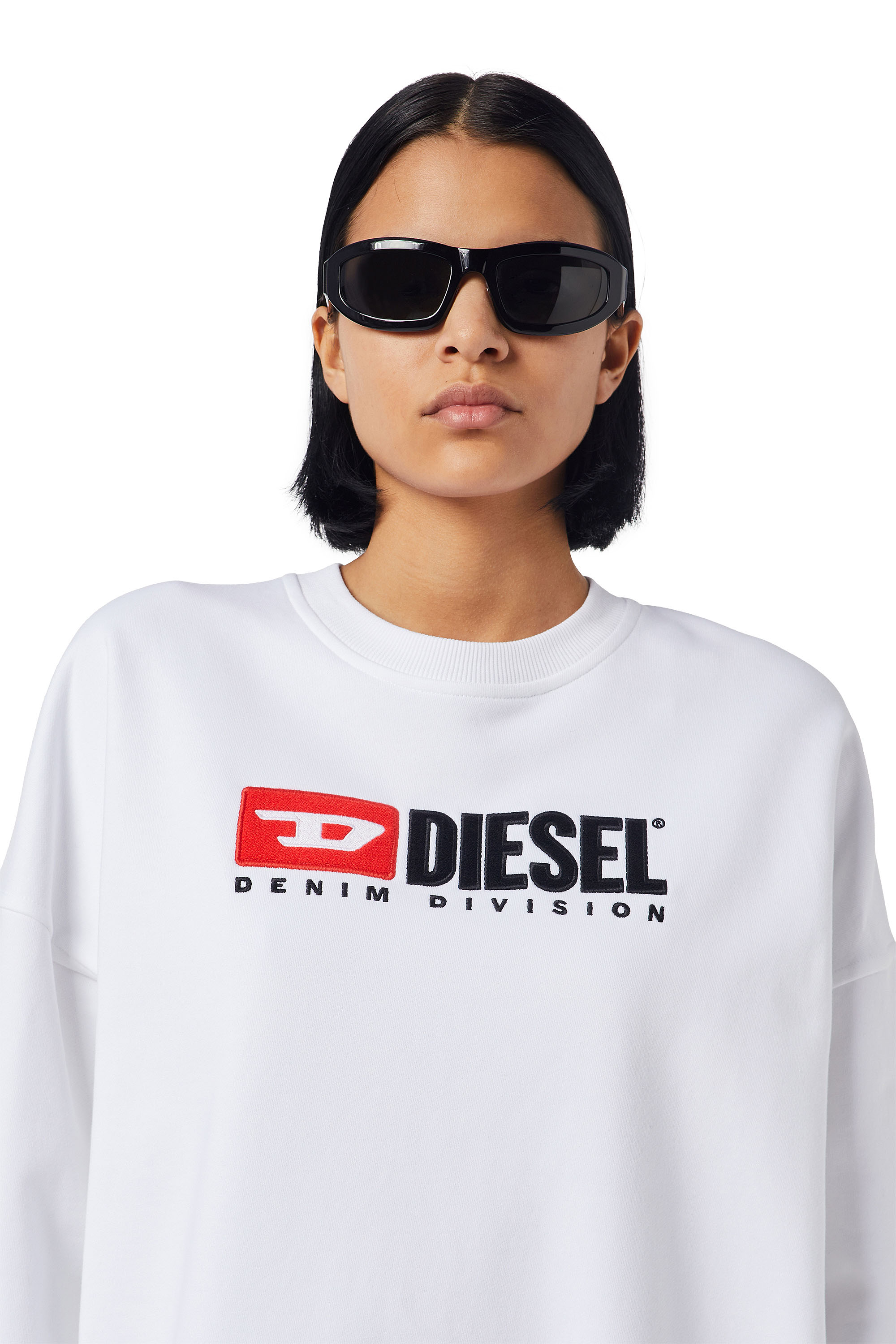 Diesel - D-ROBBIE-DIV, Woman's Sweatshirt dress with logo in White - 4