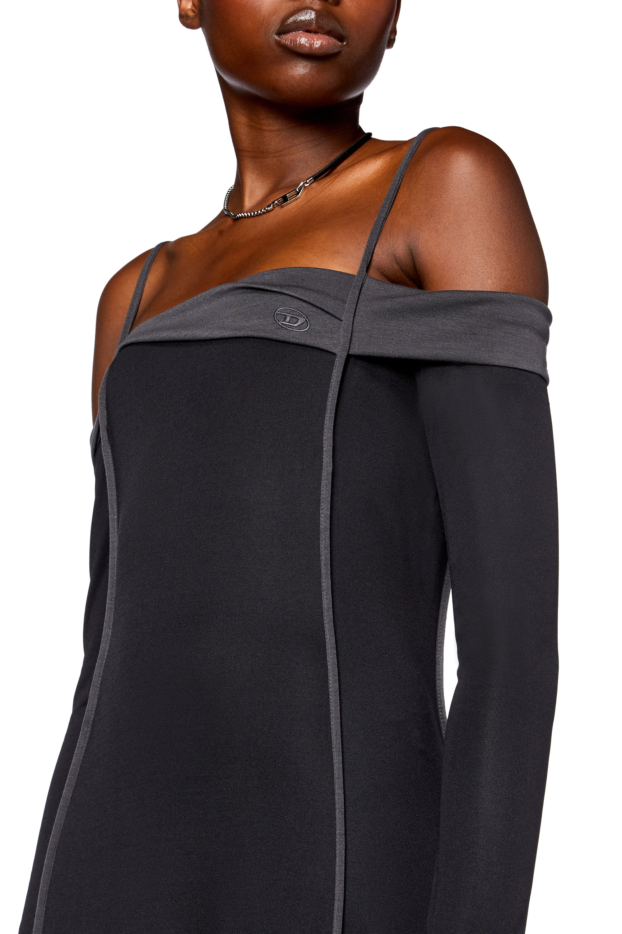 Diesel - D-RAPPY, Woman's Bandeau dress in stretch modal in Black - 4