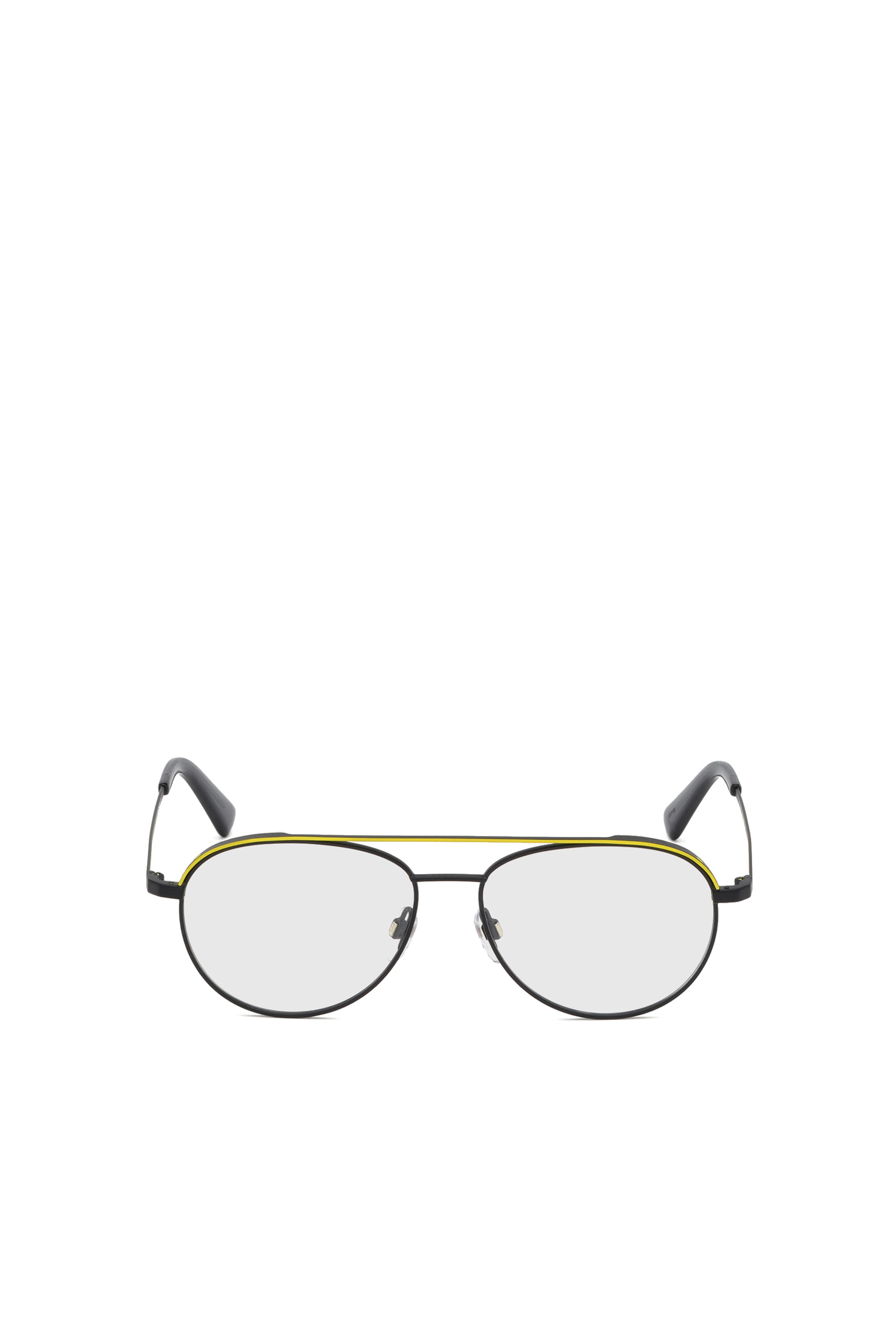 Diesel - DL5305, Unisex's Pilot shape eyeglasses with double bridge in Yellow - 1