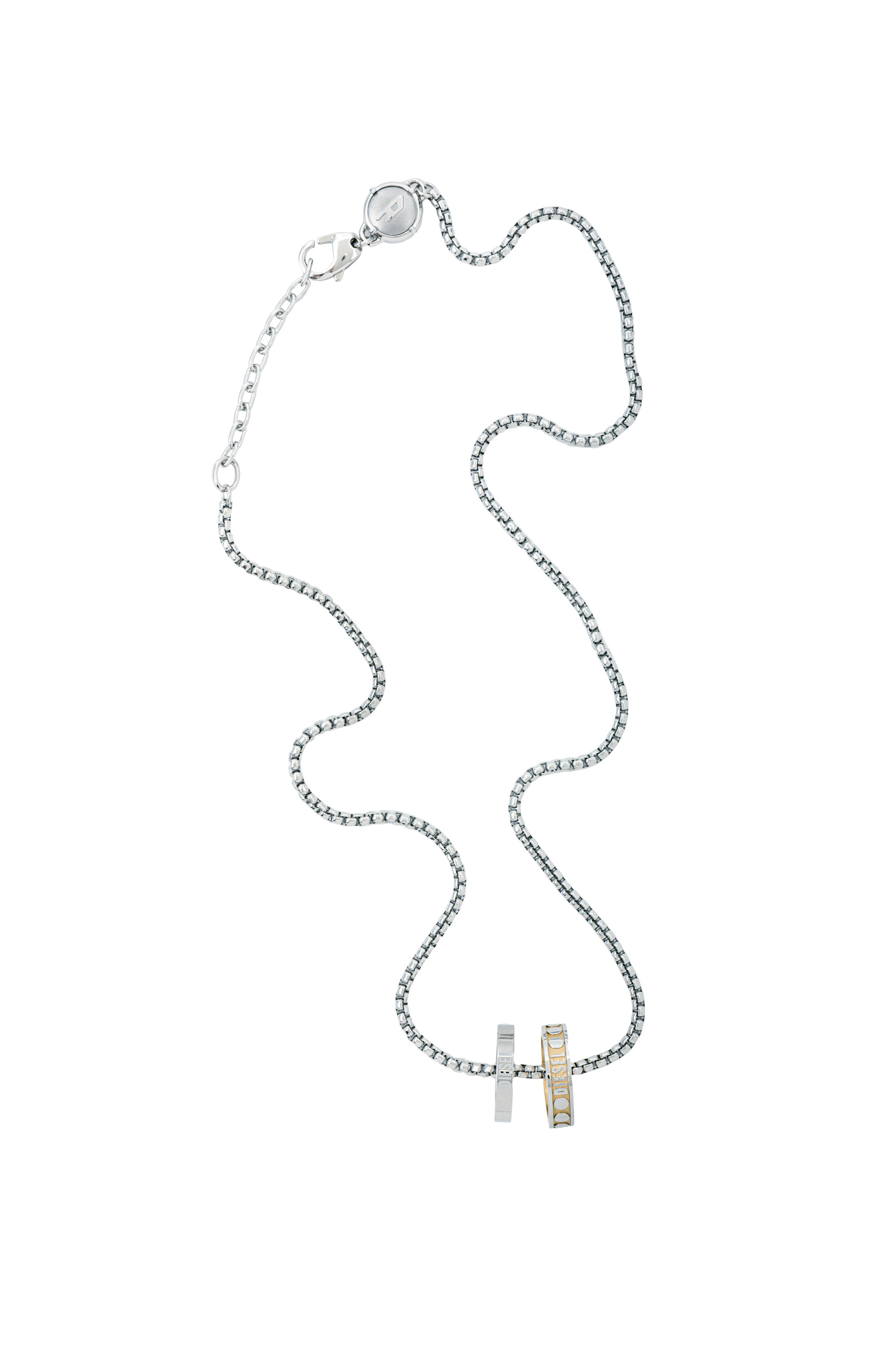 Diesel - DX1233, Man's Two-Tone Stainless Steel Double Pendant Necklace in Silver - 2