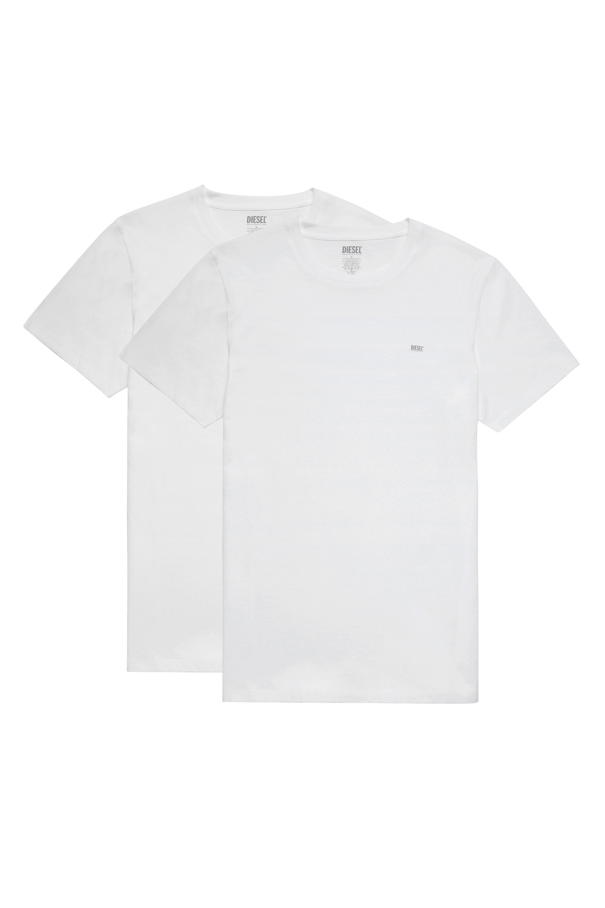 Diesel - UMTEE-RANDAL-TUBE-TWOPACK, Man's Two-pack of T-shirts with logo print in White - 1