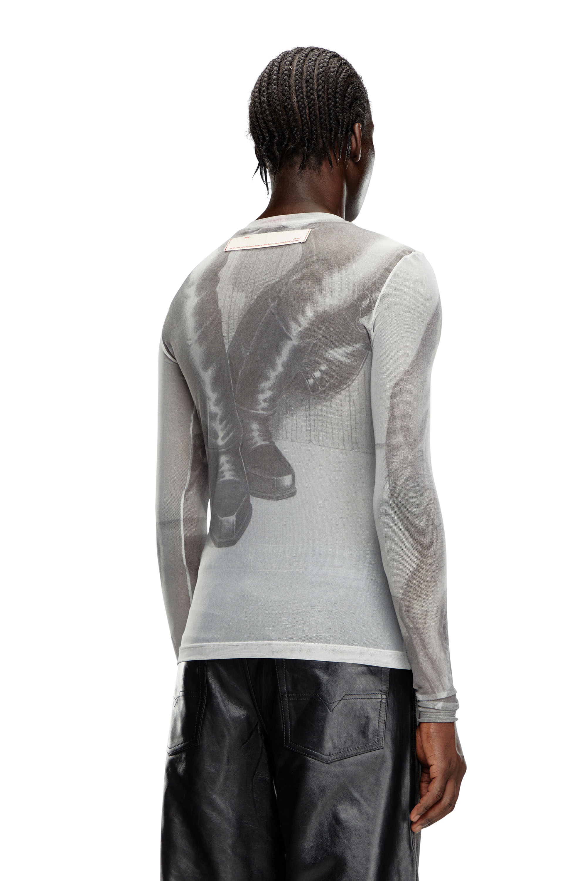 Diesel - PR-T-SIELAR-HUN, Unisex's Mesh top with all-over print in White - 4