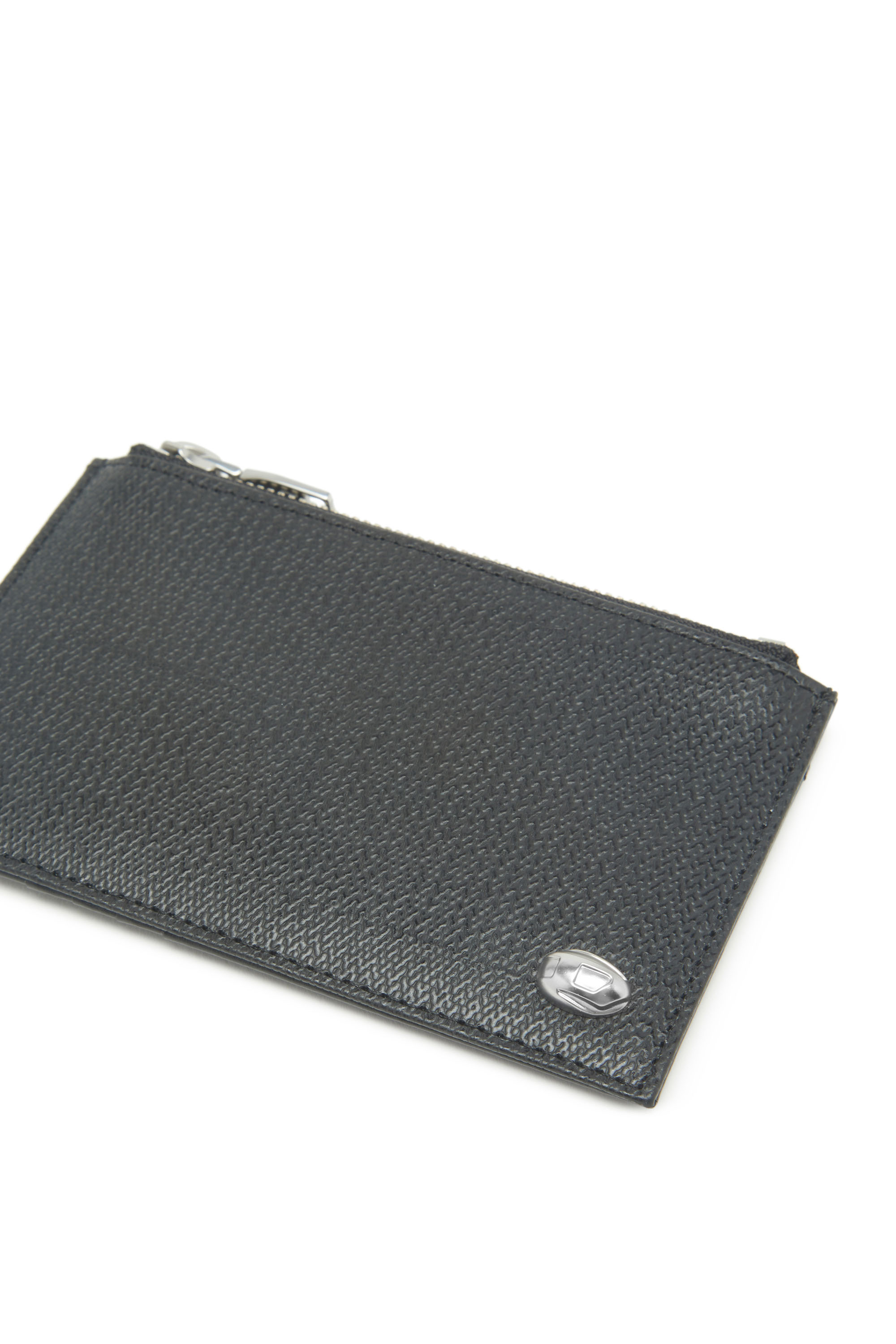 Diesel - CARD HOLDER COIN M, Unisex's Slim card holder in textured leather in Black - 3