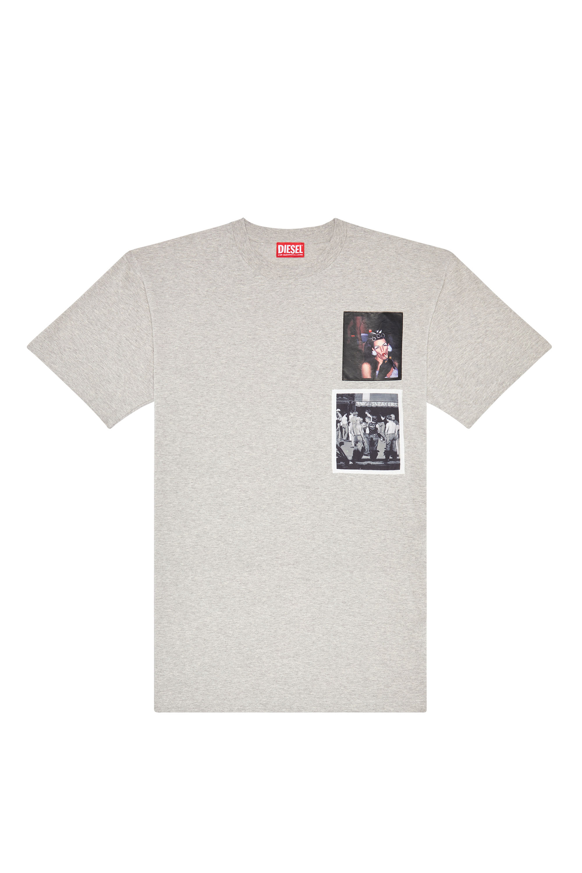 Diesel - PR-T-NLABEL-23, Unisex's Boxy T-shirt with multiple patches in Light Grey - 3