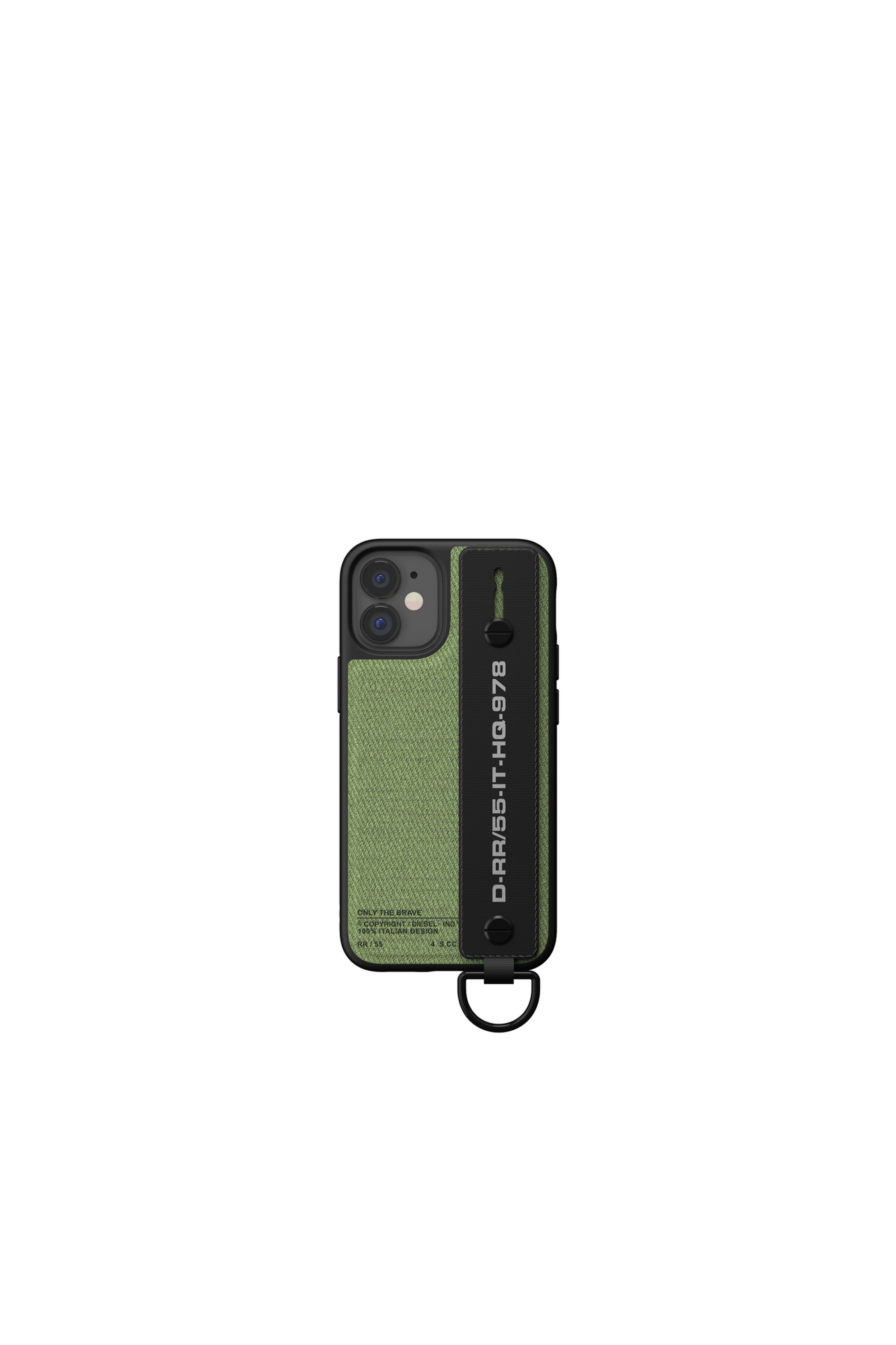 Diesel - 44290  HANDSTRAP CASE, Unisex's Handstrap case utility twill for iPhone 12 mini in Green - 2