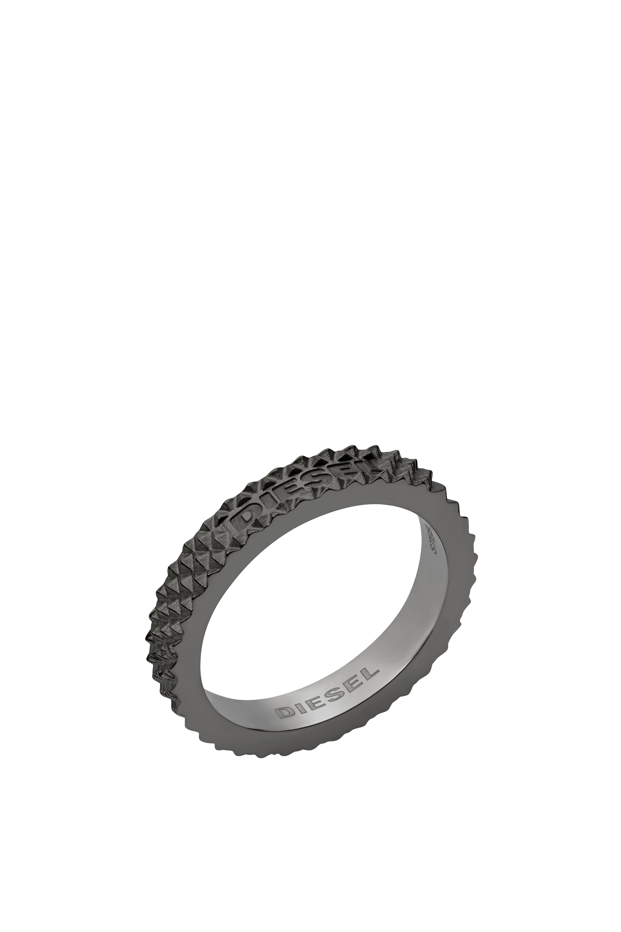 Diesel - DX1307, Man's Gunmetal-tone stainless steel ring in Dark grey - 1
