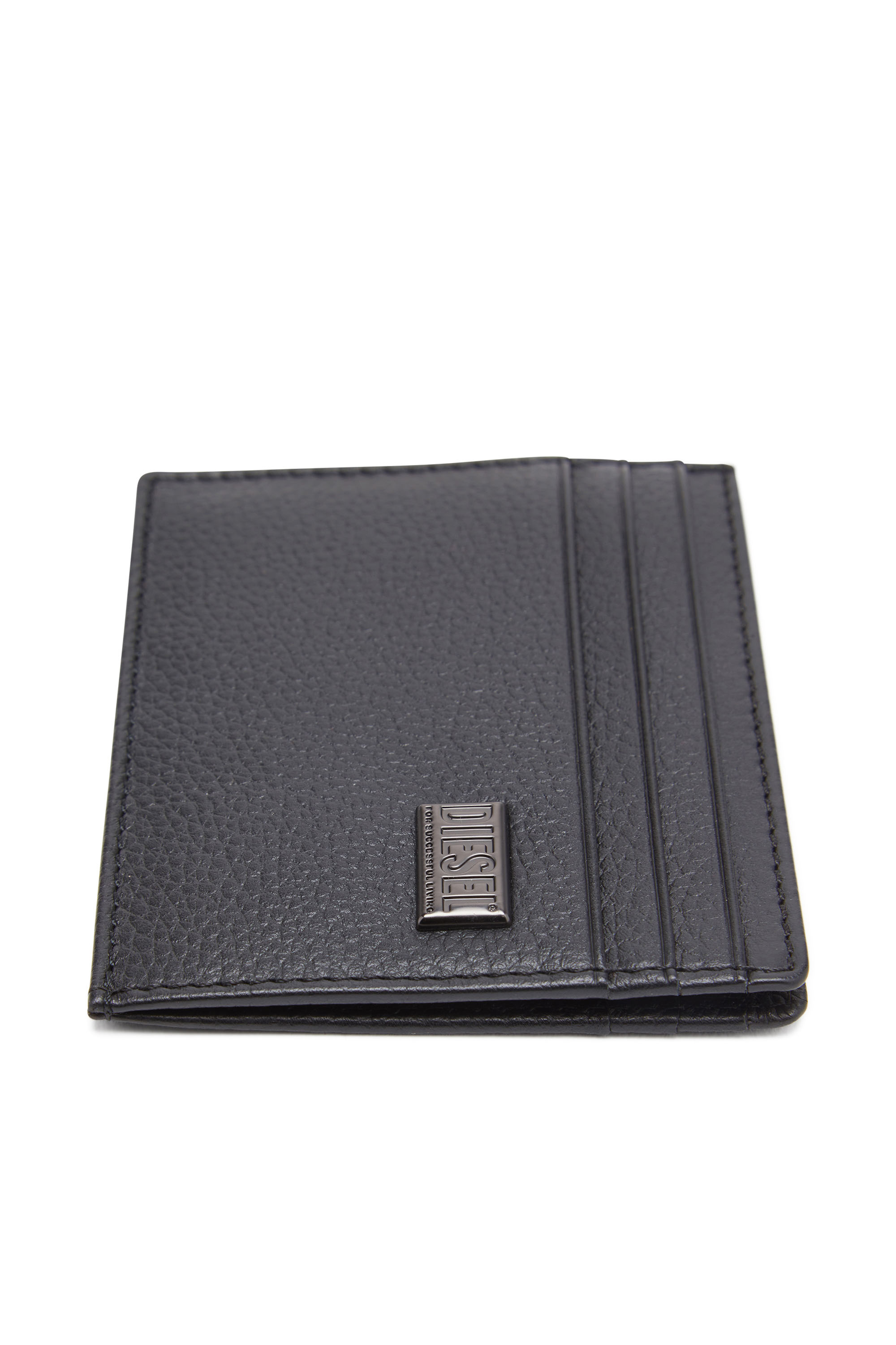 Diesel - MEDAL-D CARD HOLDER 6, Man's Card holder in grainy leather in Black - 3