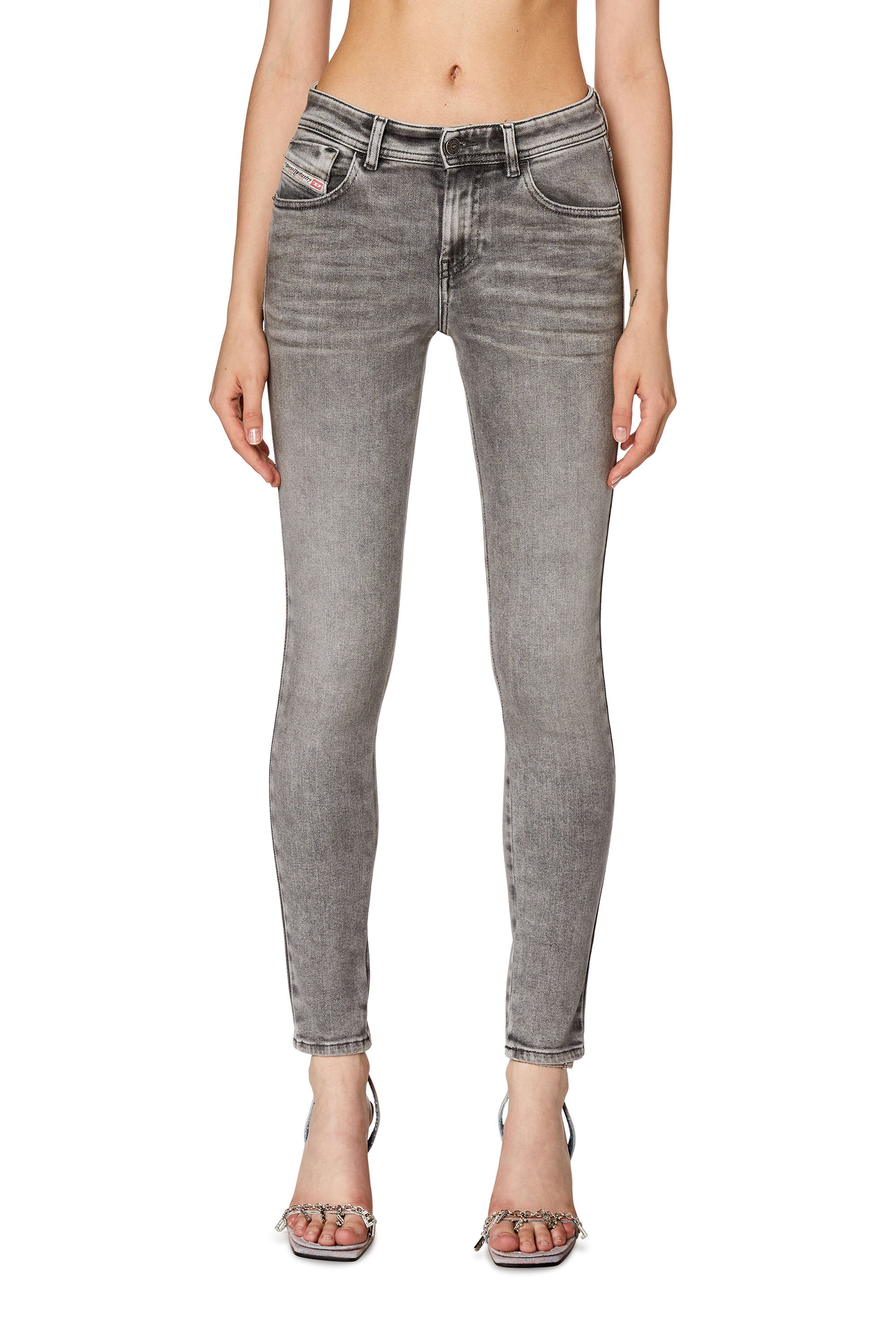 Diesel - Super skinny Jeans 2017 Slandy 068GL, Woman's Super skinny Jeans - 2017 Slandy in Grey - 1