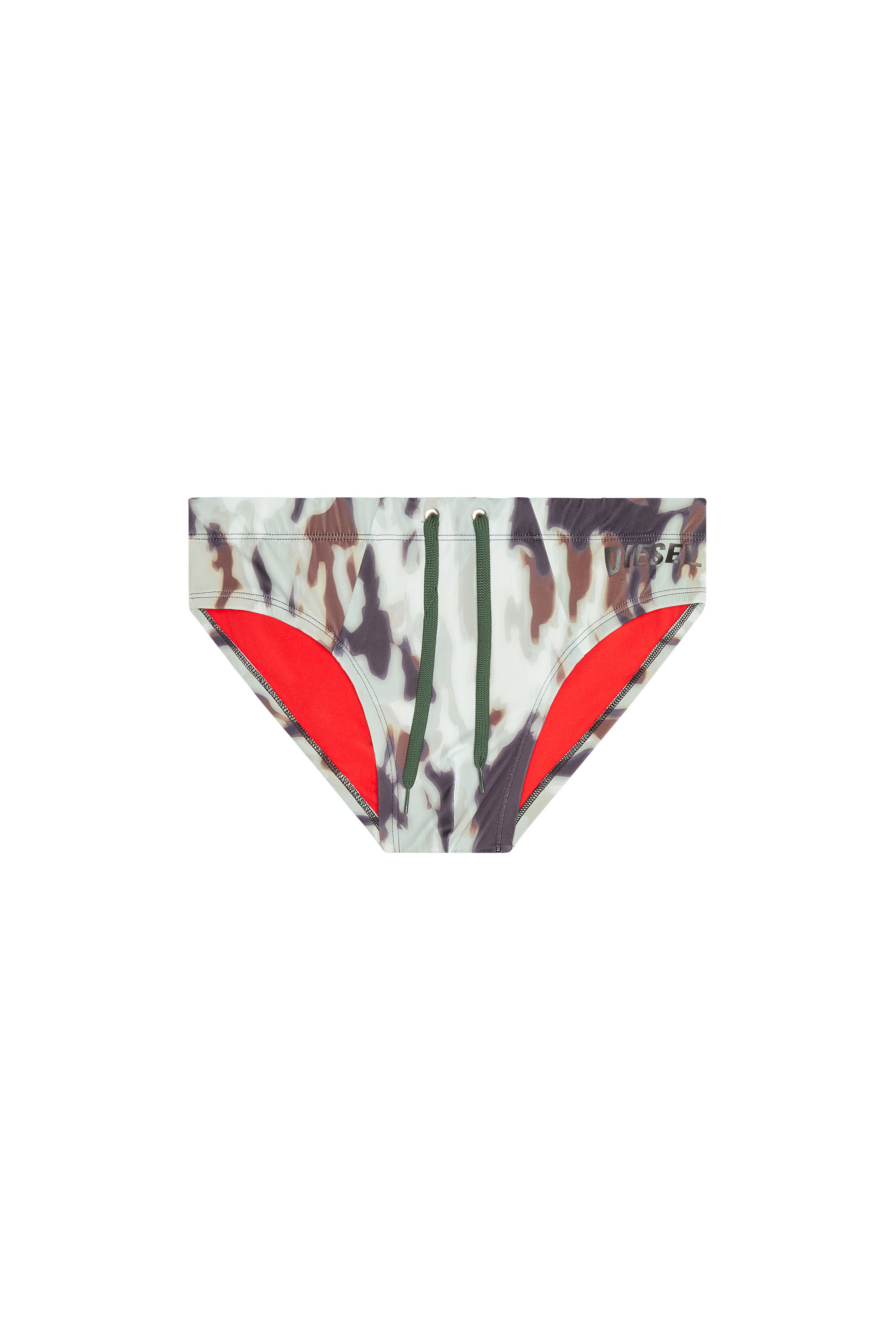 Diesel - BMBR-ALFIE, Man's Swim briefs with camo print in Green/Black - 1
