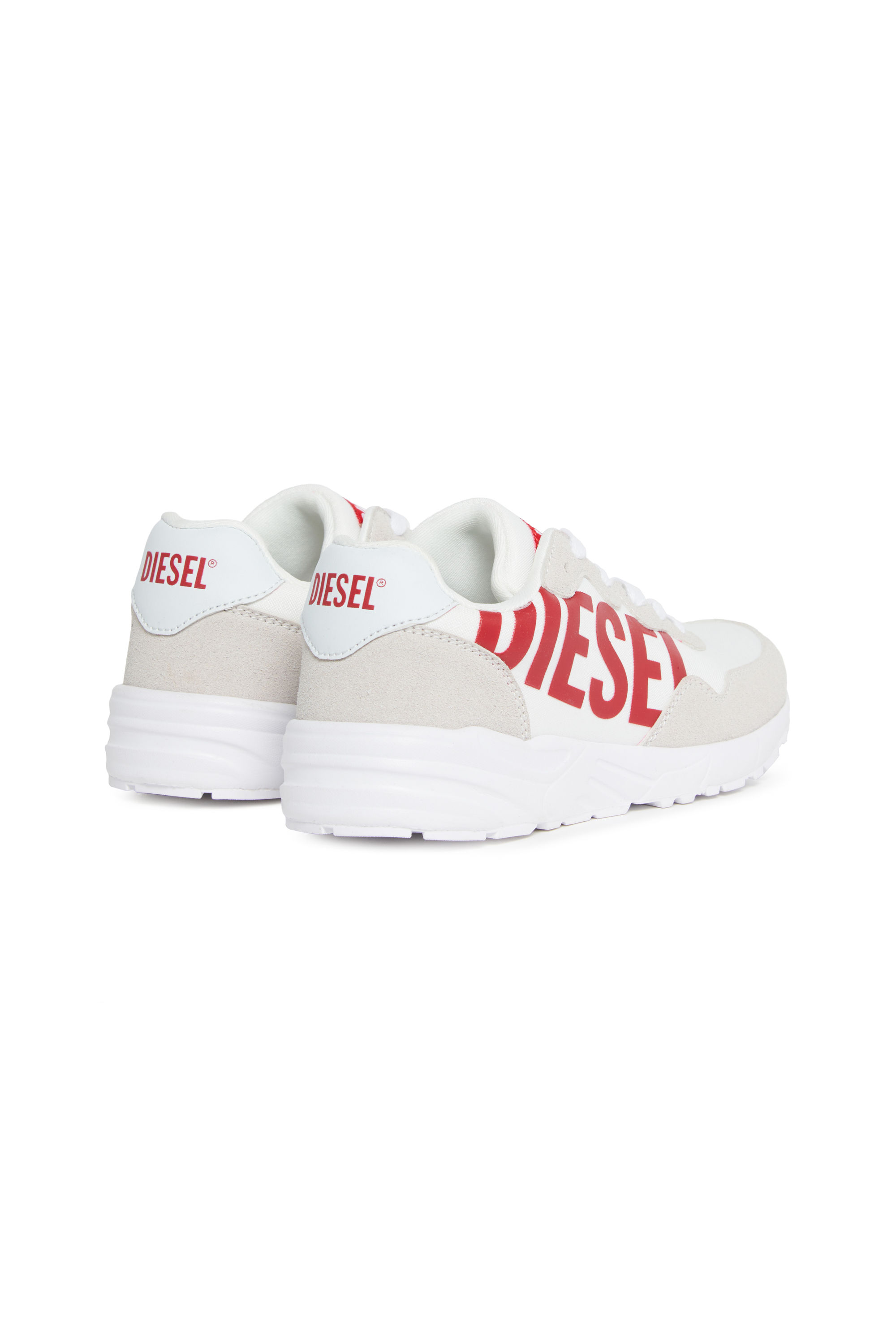 Diesel - S-STAR LIGHT LC, Unisex's Nylon sneakers with shiny Diesel print in White/Red - 3