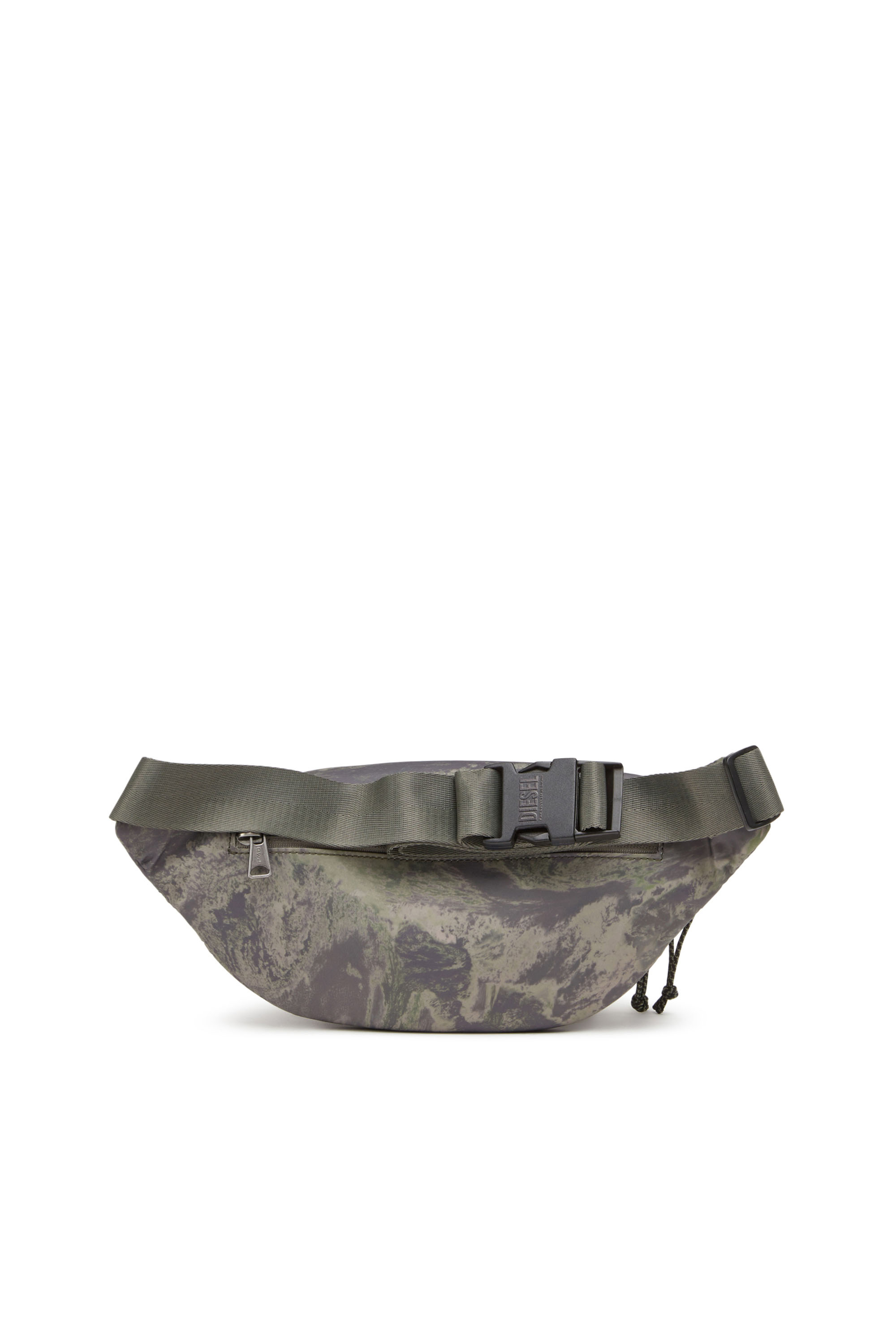 Diesel - RAVE BELTBAG X, Man's Rave Beltbag X - Belt bag in recycled earth-print fabric in Green - 2