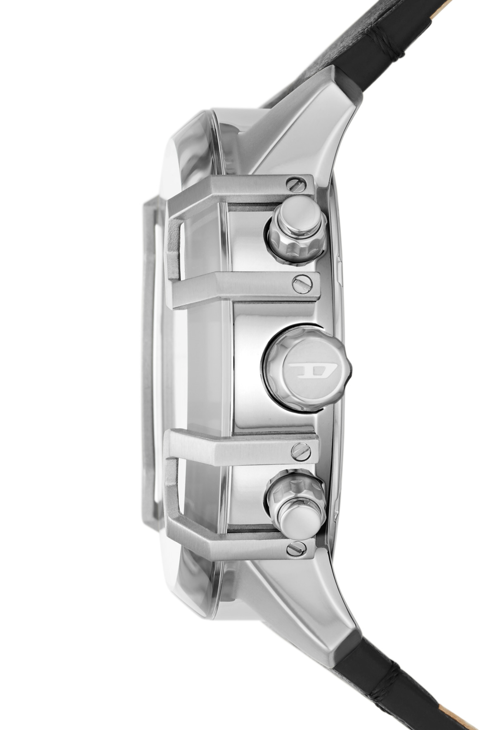Diesel - DZ4603, Unisex's Griffed Chronograph Black Leather Watch in Black - 3