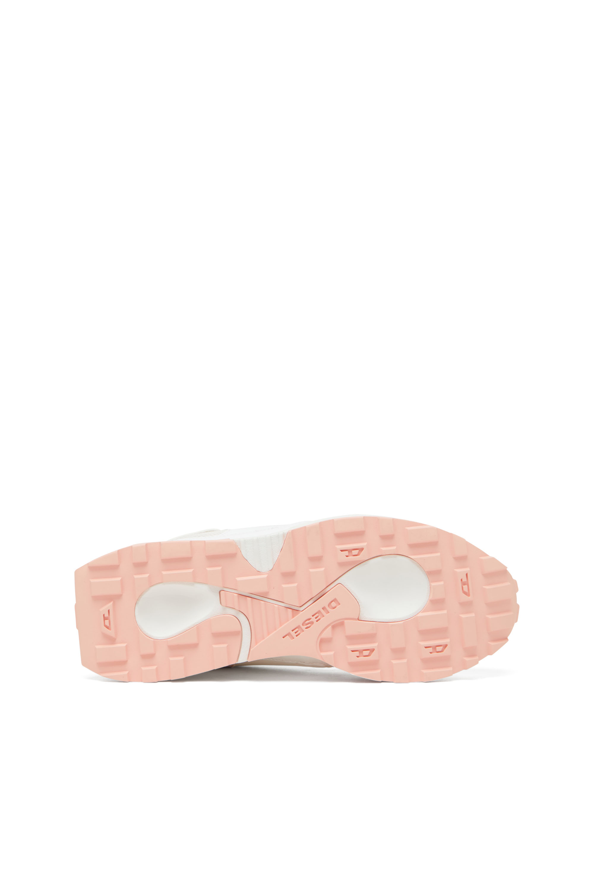 Diesel - S-TAME-D RUNNING W, Woman's S-Tame-D-Mesh and suede sneakers with metallic logo in White/Pink - 4