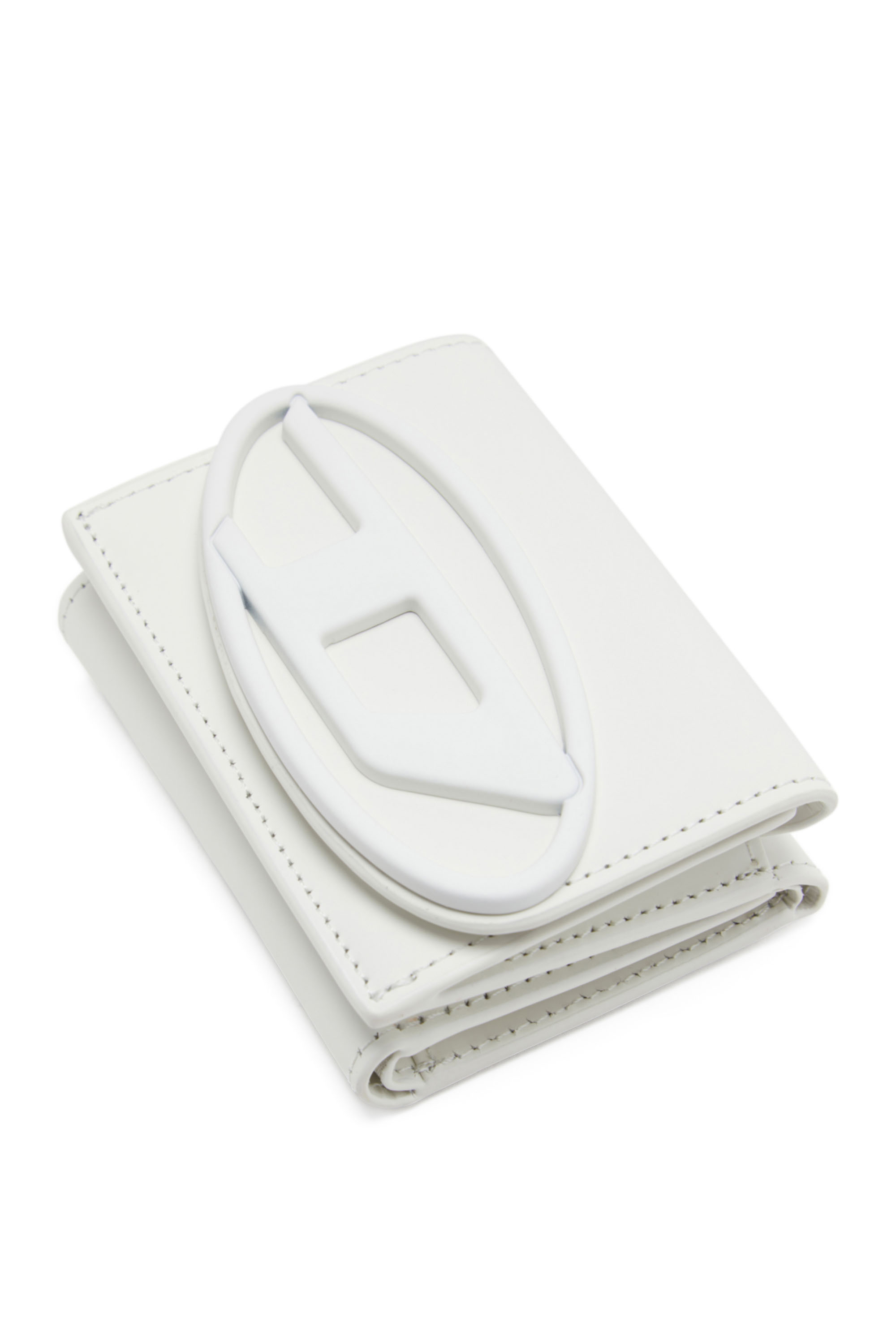 Diesel - 1DR TRI FOLD COIN XS II, Woman's Tri-fold wallet in matte leather in White - 4