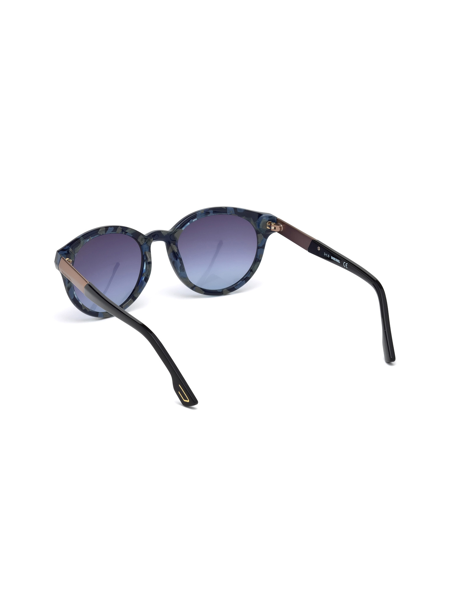 Diesel - DM0186, Unisex's Full rim shape eyewear with metal plaque in Brilliant Blue - 2