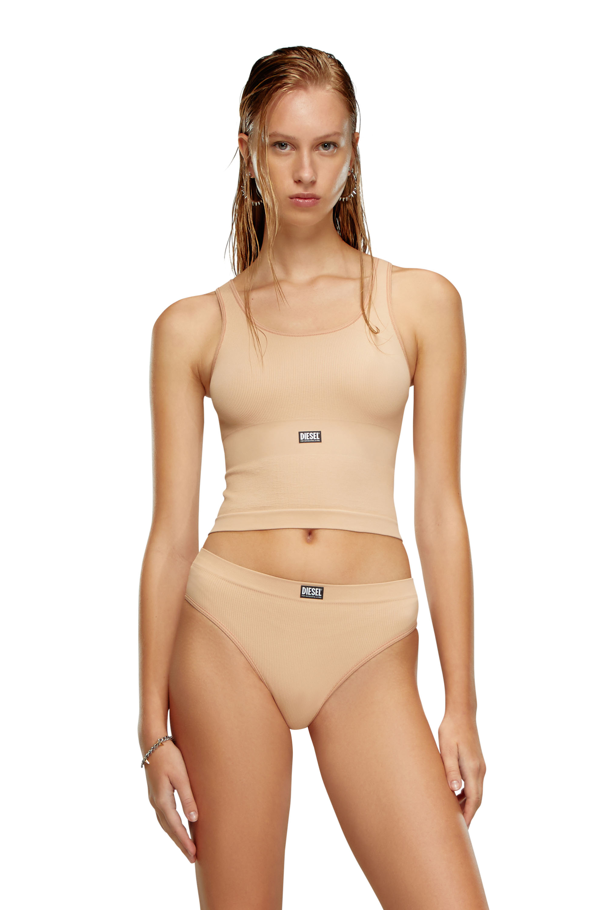 Diesel - UFTK-TAYNA, Woman's Seamless tank top in Light Brown - 1