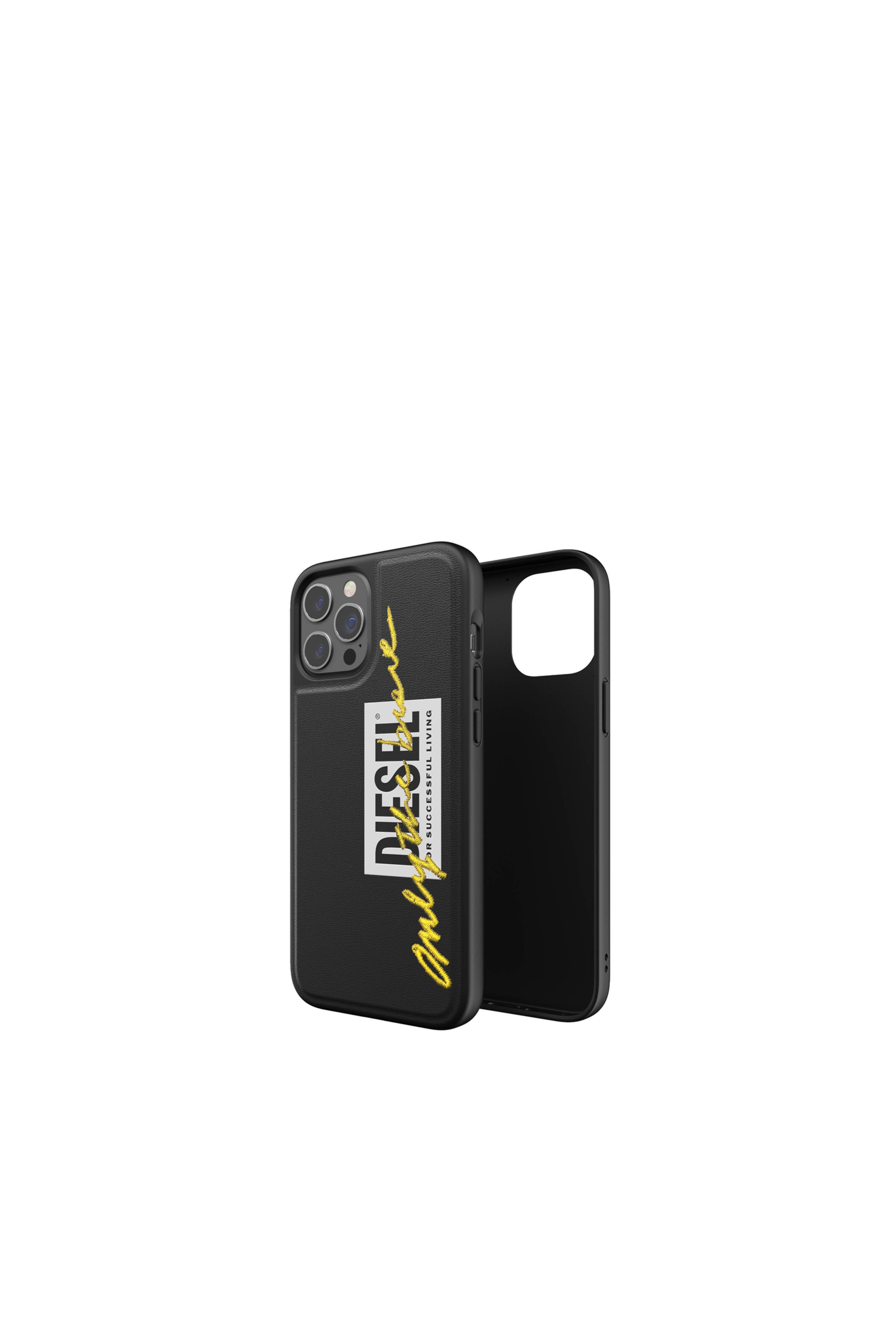 Diesel - 42508 STANDARD CASE, Unisex's Moulded Case Core for iPhone 12 Pro Max in Black/Yellow - 1