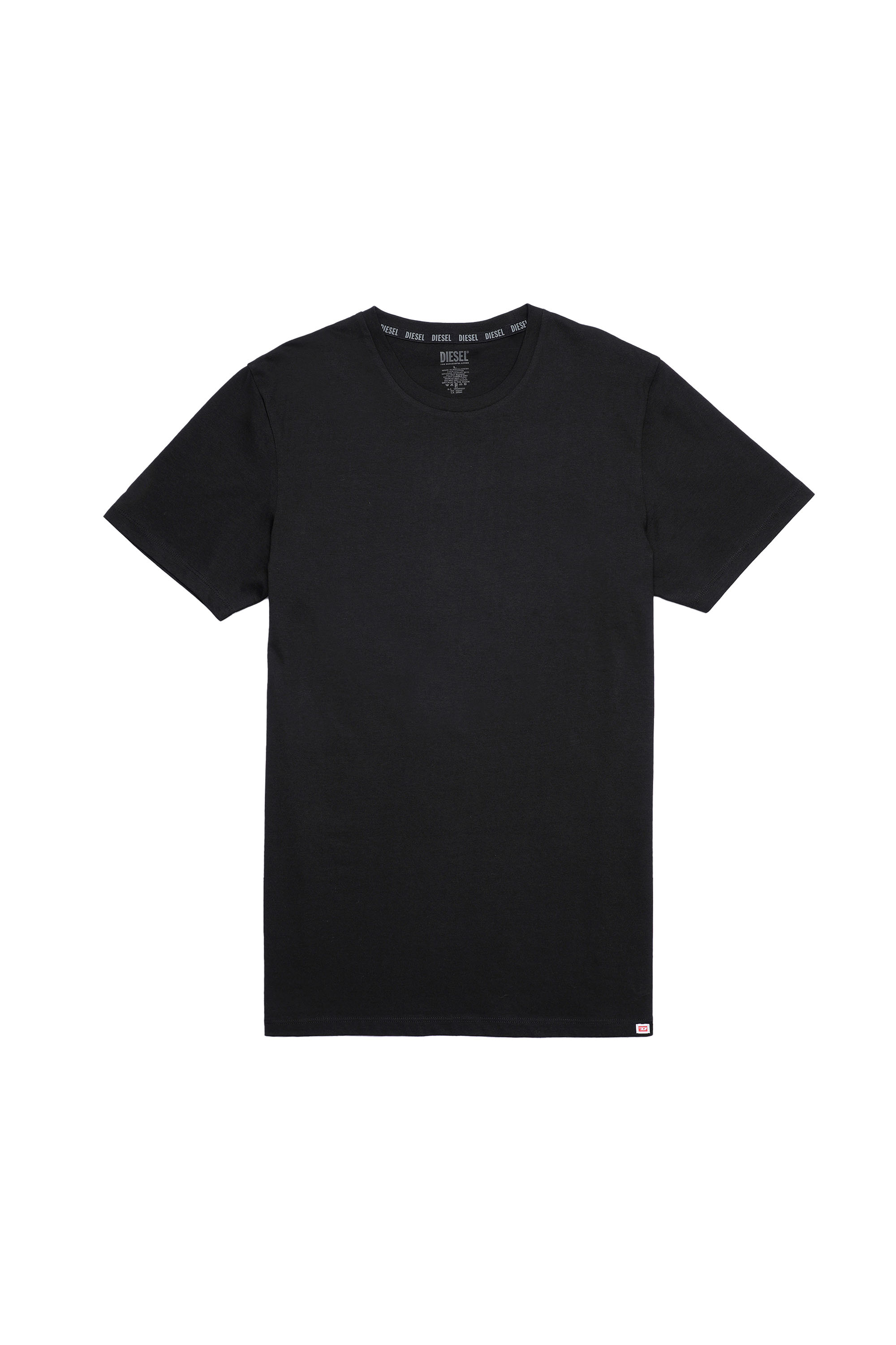 Diesel - UMTEE-RANDAL-TUBE-TWOPACK, Man's Two-pack of T-shirts with D patch in Black/Blue - 2