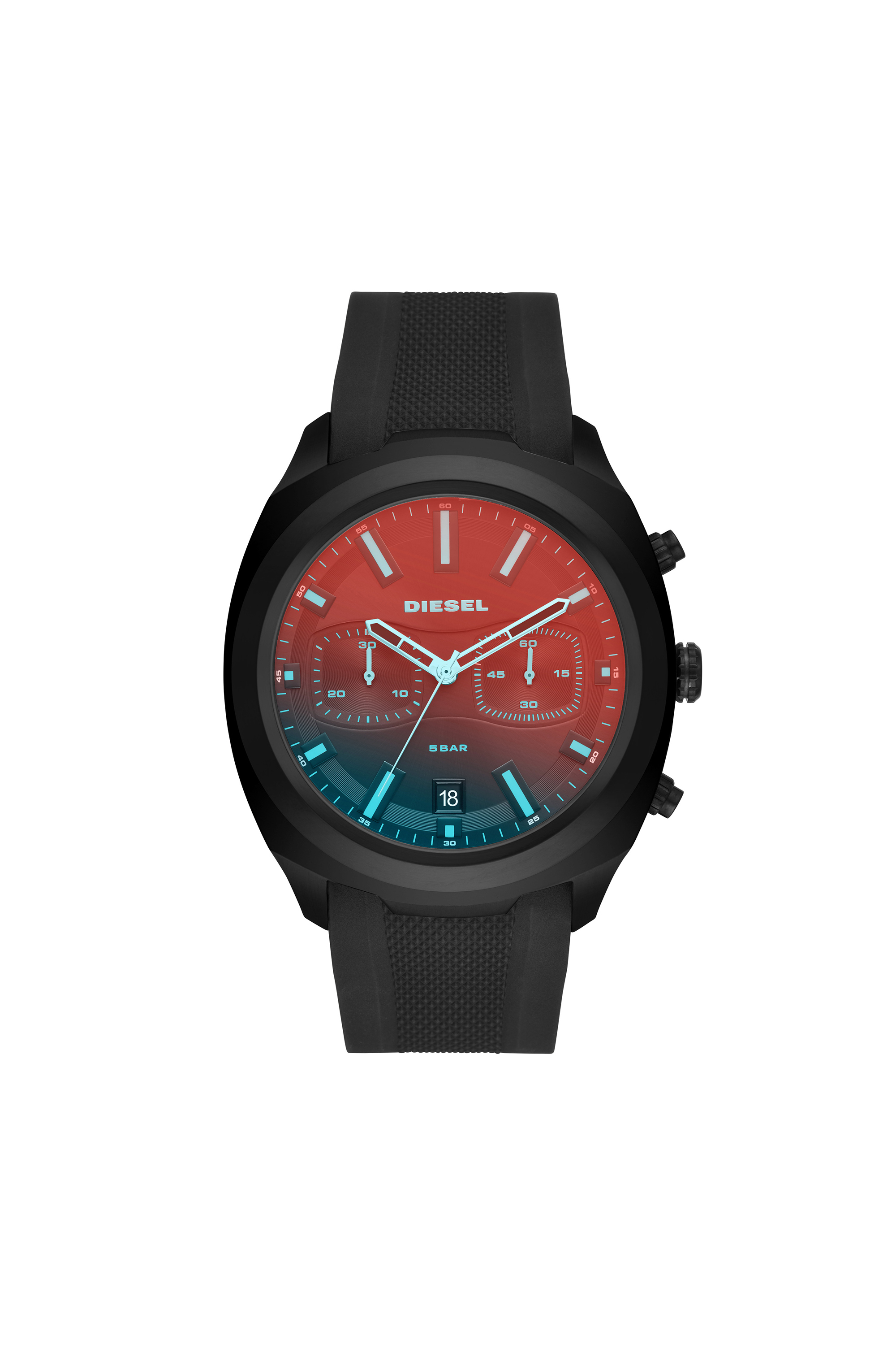 Diesel - DZ4493, Man's Chronographwatch in black silicone in Black - 1