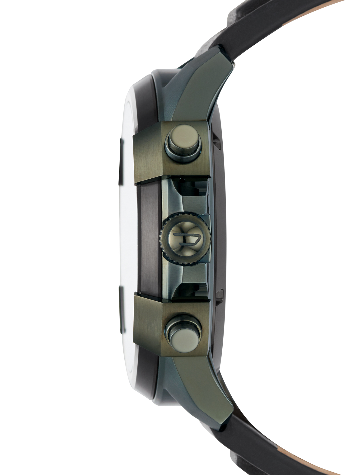 Diesel - DT2003, Man's Leather touchscreen smartwatch, 48 mm in Military Green - 3