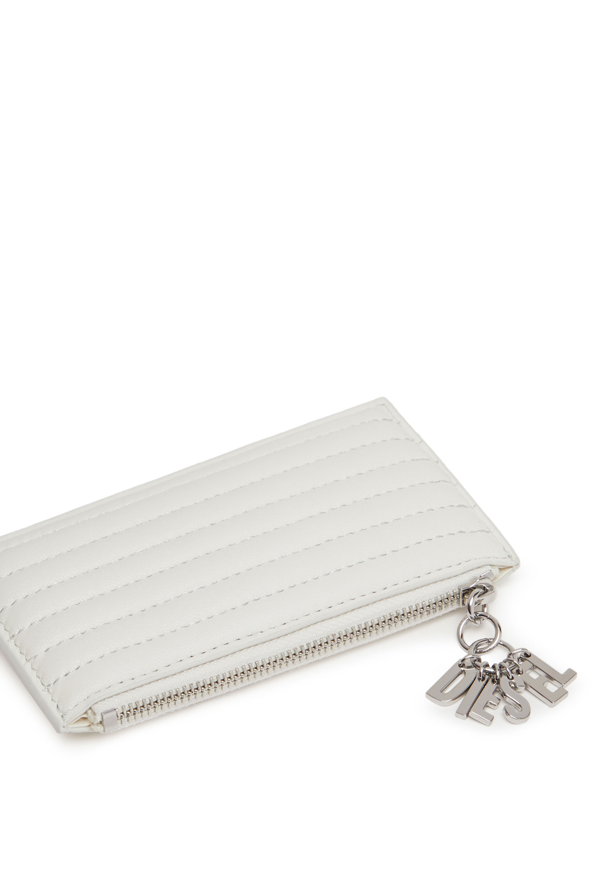 Diesel - CARD HOLDER COIN XS, Woman's Card holder in quilted leather in White - 3