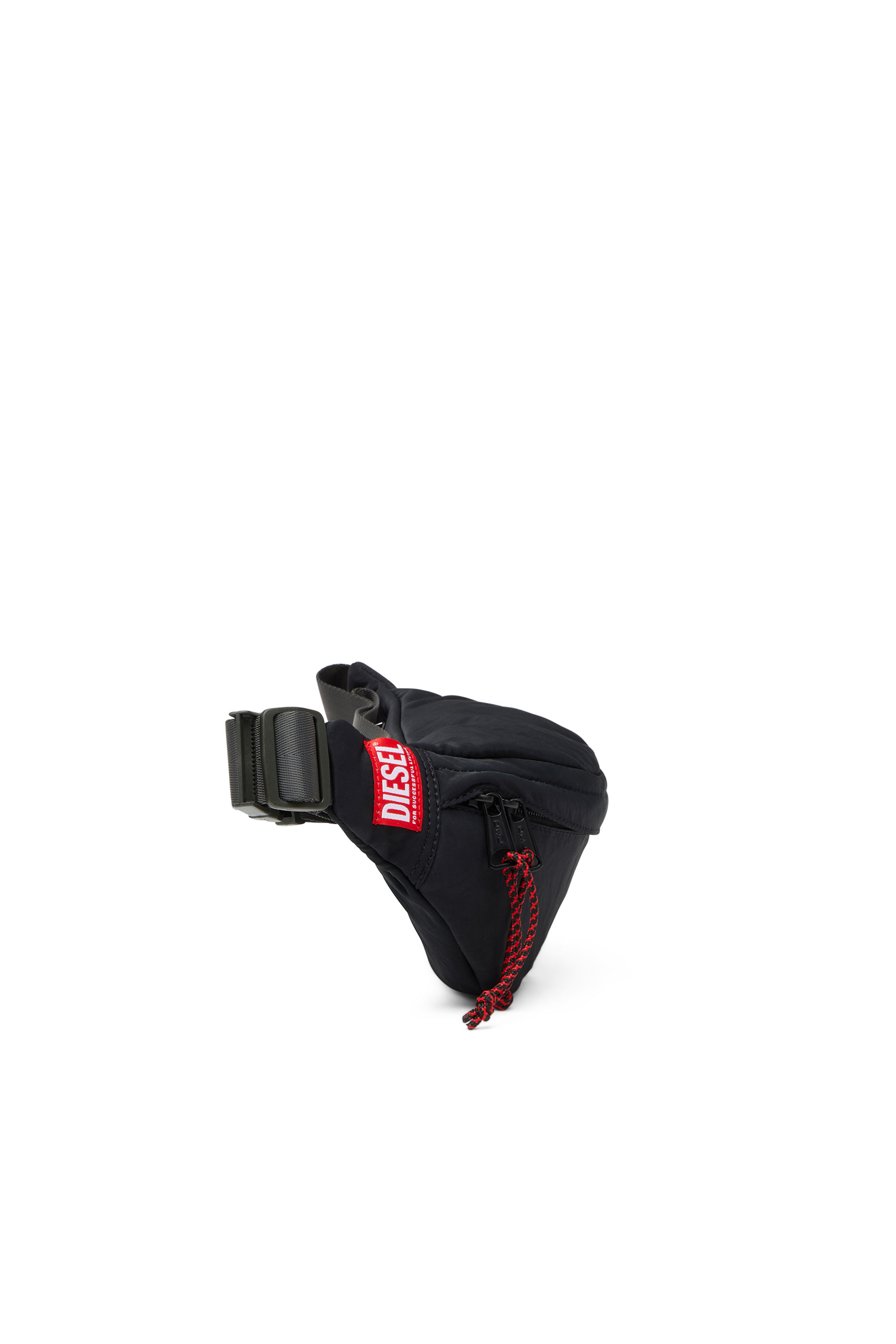 Diesel - RAVE BELTBAG X, Man's Rave Beltbag X - Belt bag in washed recycled fabric in Black - 3