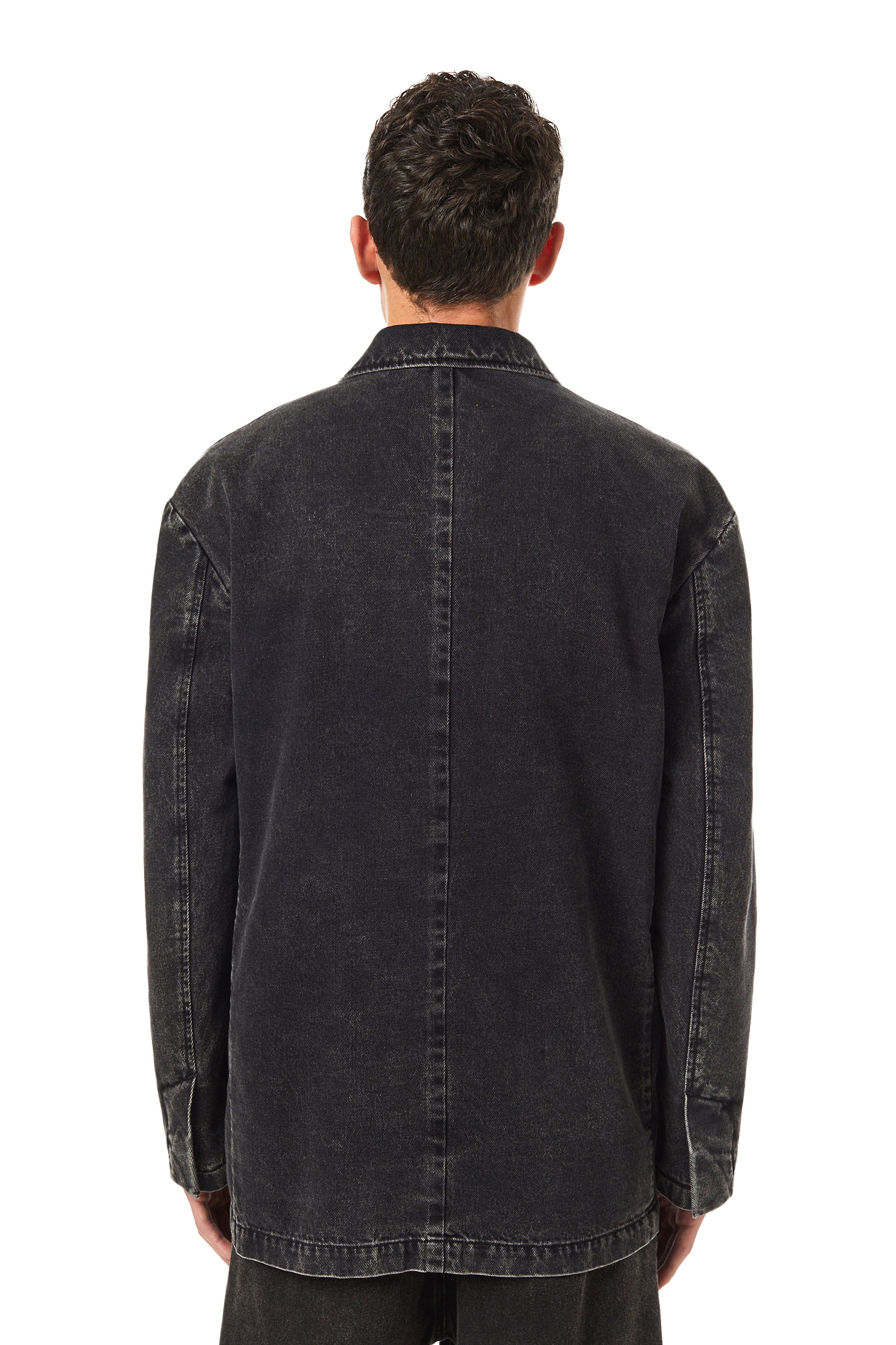 Diesel - D-BLAZ SINGLE BREASTED BLAZER, Unisex's Denim blazer in Black/Dark grey - 4
