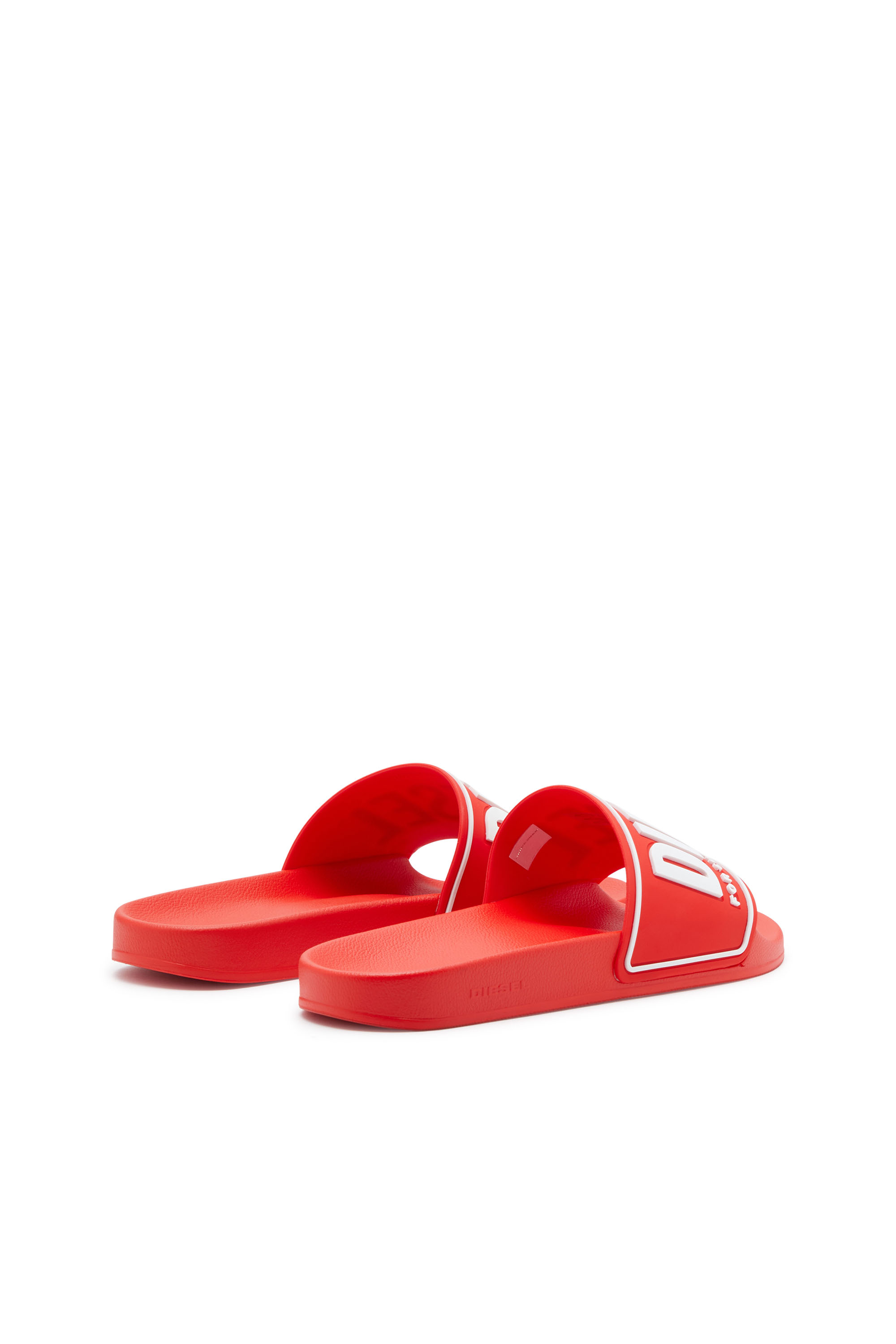 Diesel - SA-MAYEMI CC W, Woman's Sa-Mayemi-Rubber slides with embossed logo in Red - 3