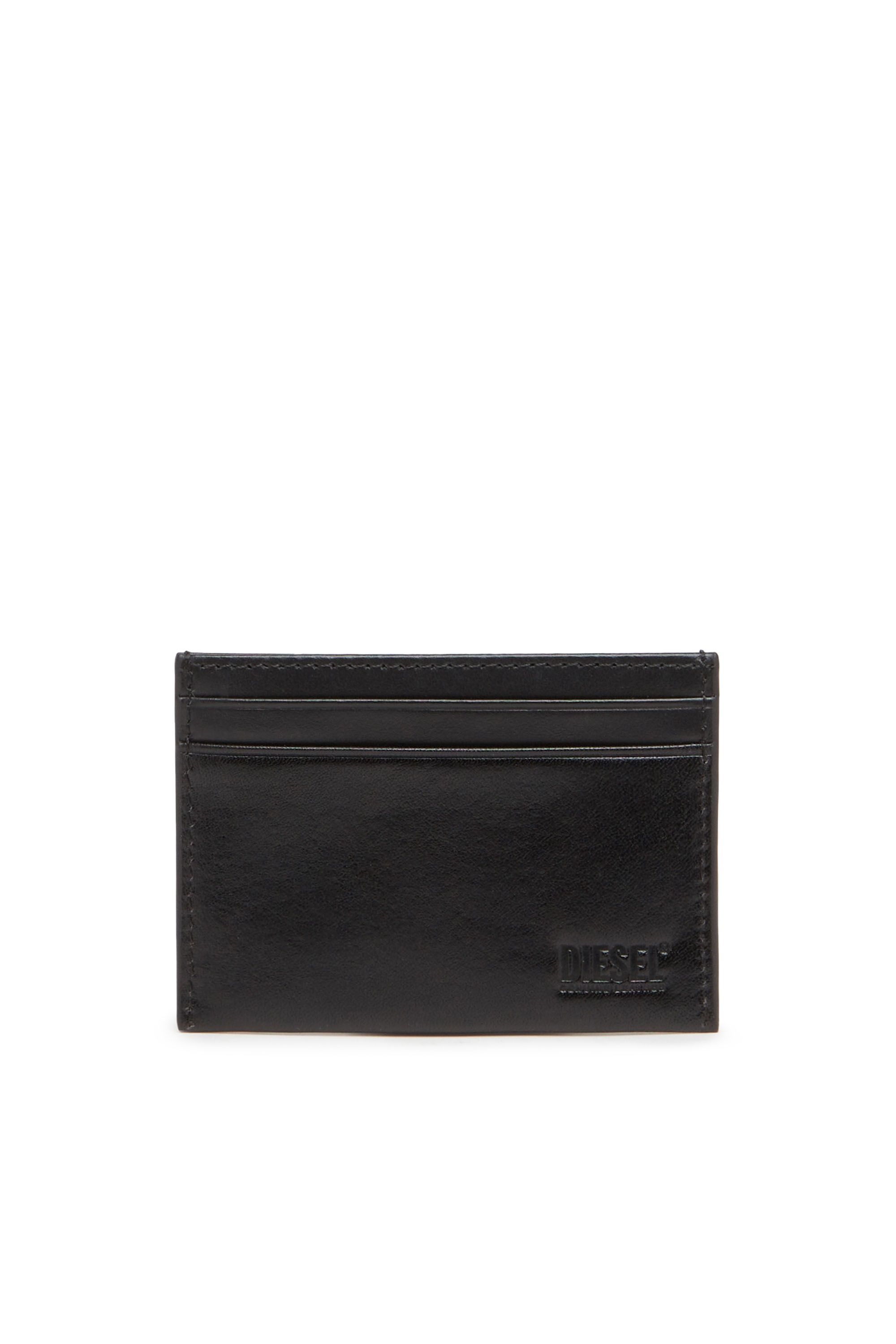 Diesel - EASY CARD CASE, Unisex's Leather card holder with logo plaque in Black - 2