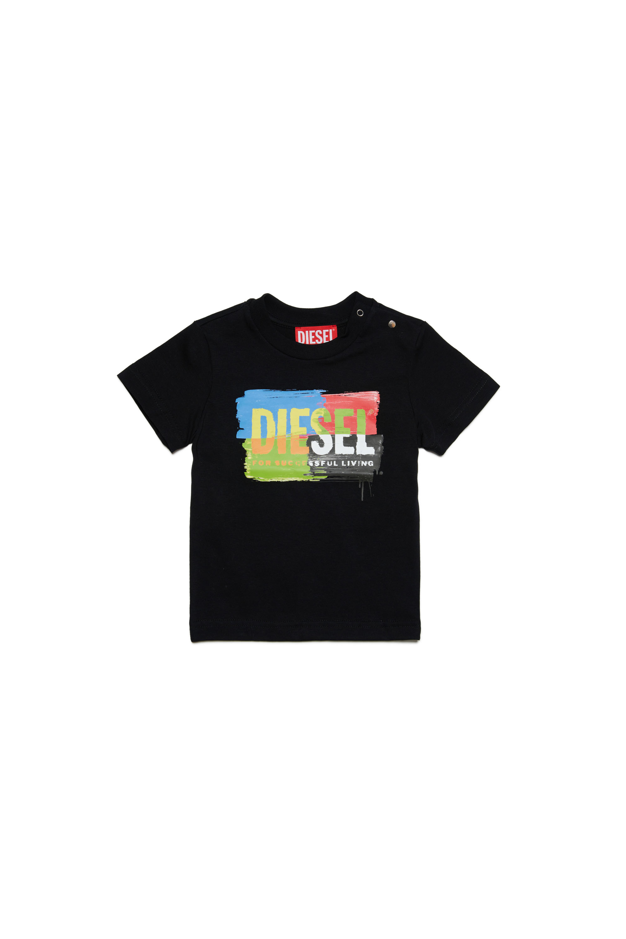 Diesel - TKANDB, Unisex's T-shirt with painted-effect logo in Black - 1