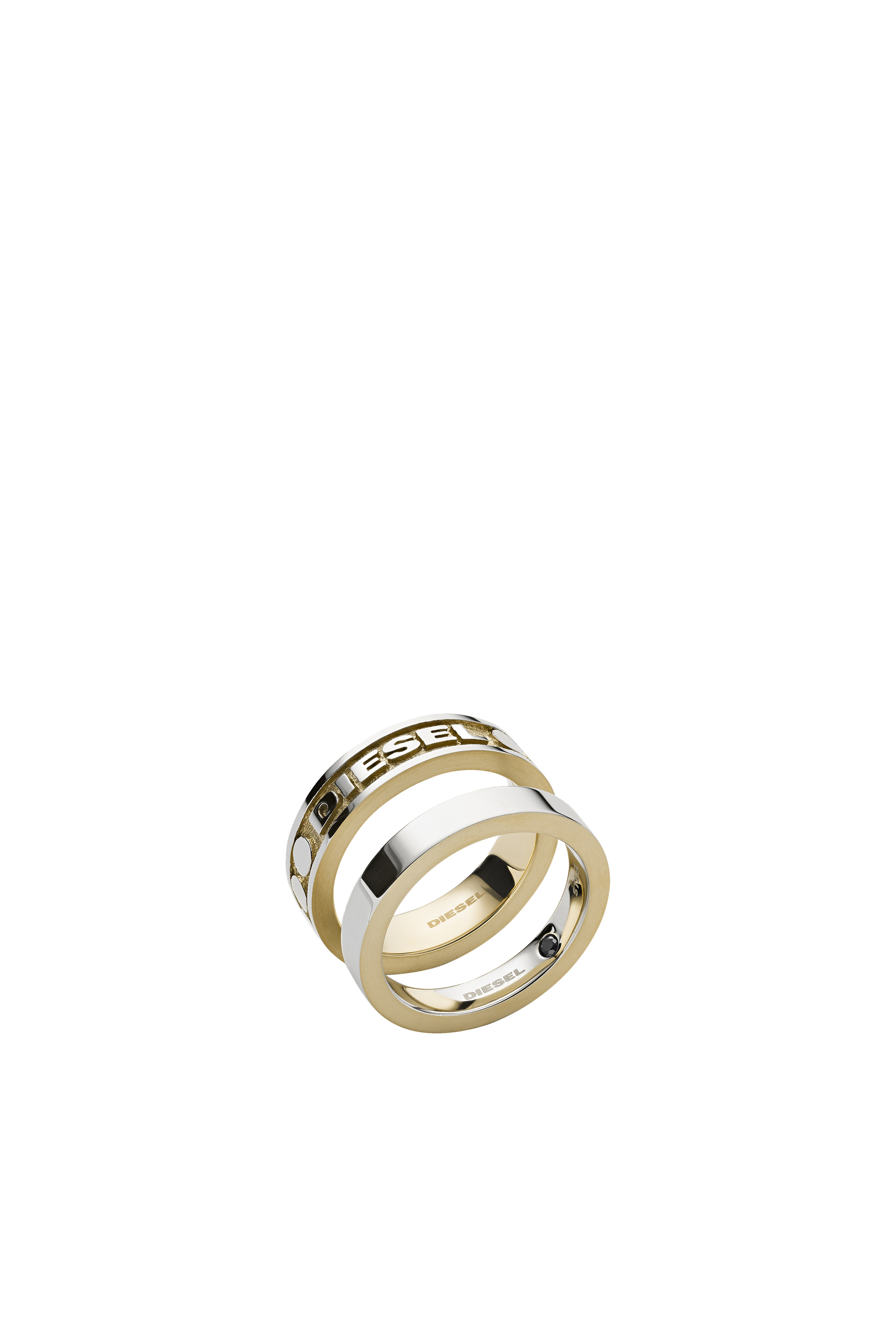 Diesel - DX1234, Man's Two-Tone Stainless Steel Ring Set in Gold - 1