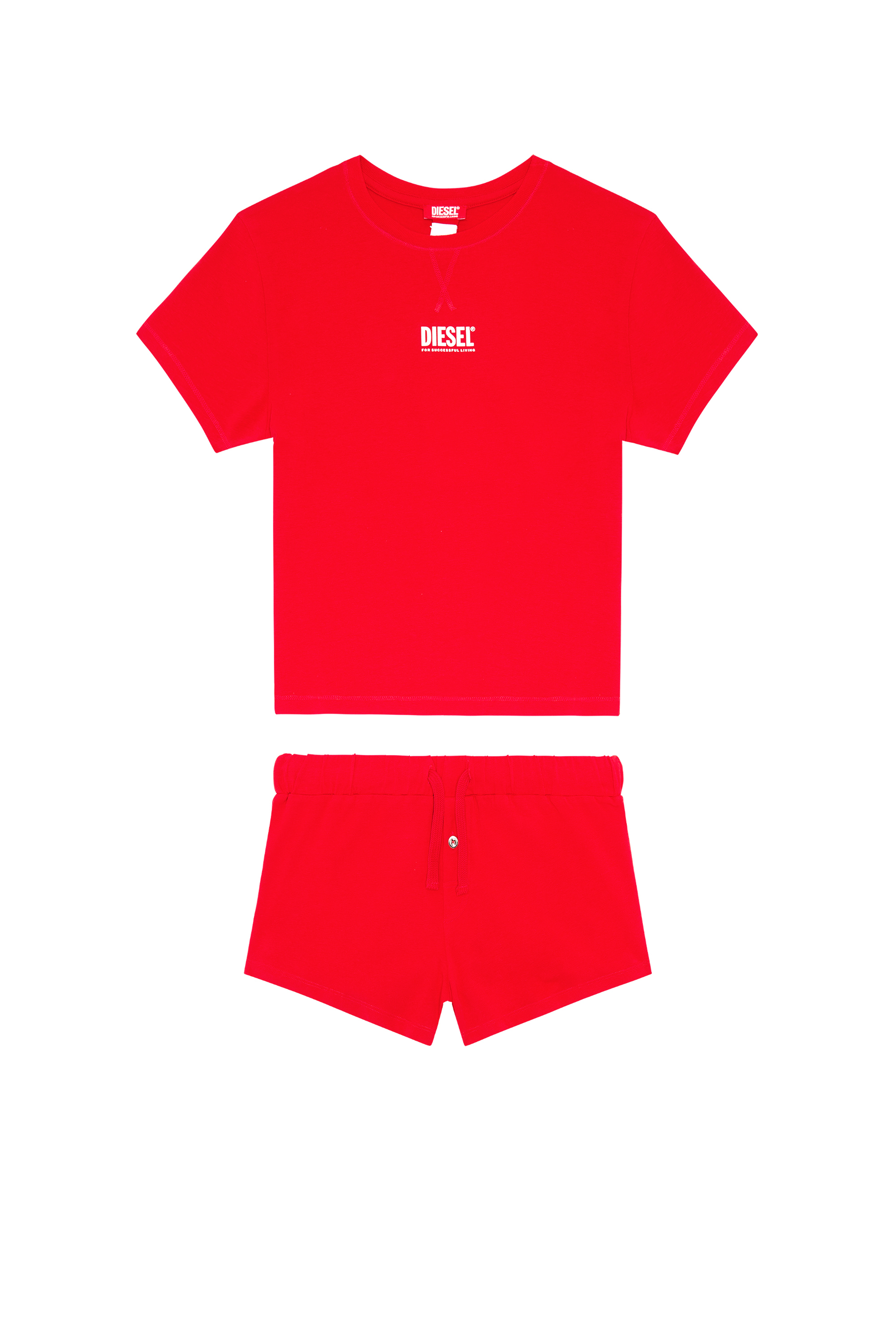 Diesel - UFSET-SYLVIE, Woman's Pyjama set in stretch cotton in Red - 4