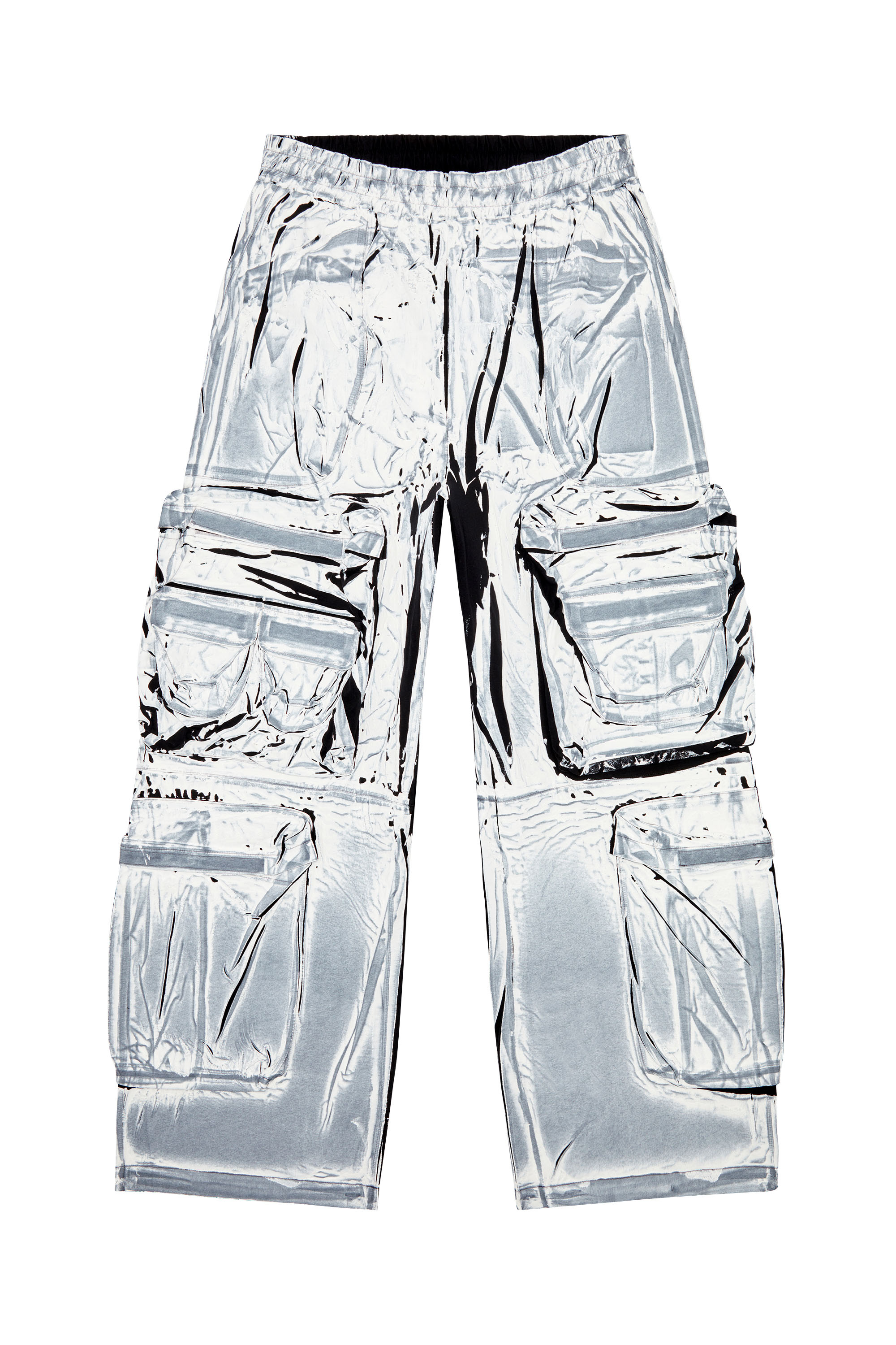 Diesel - P-GARCIA, Man's Chalky cargo pants with logo patches in Blue/White - 3