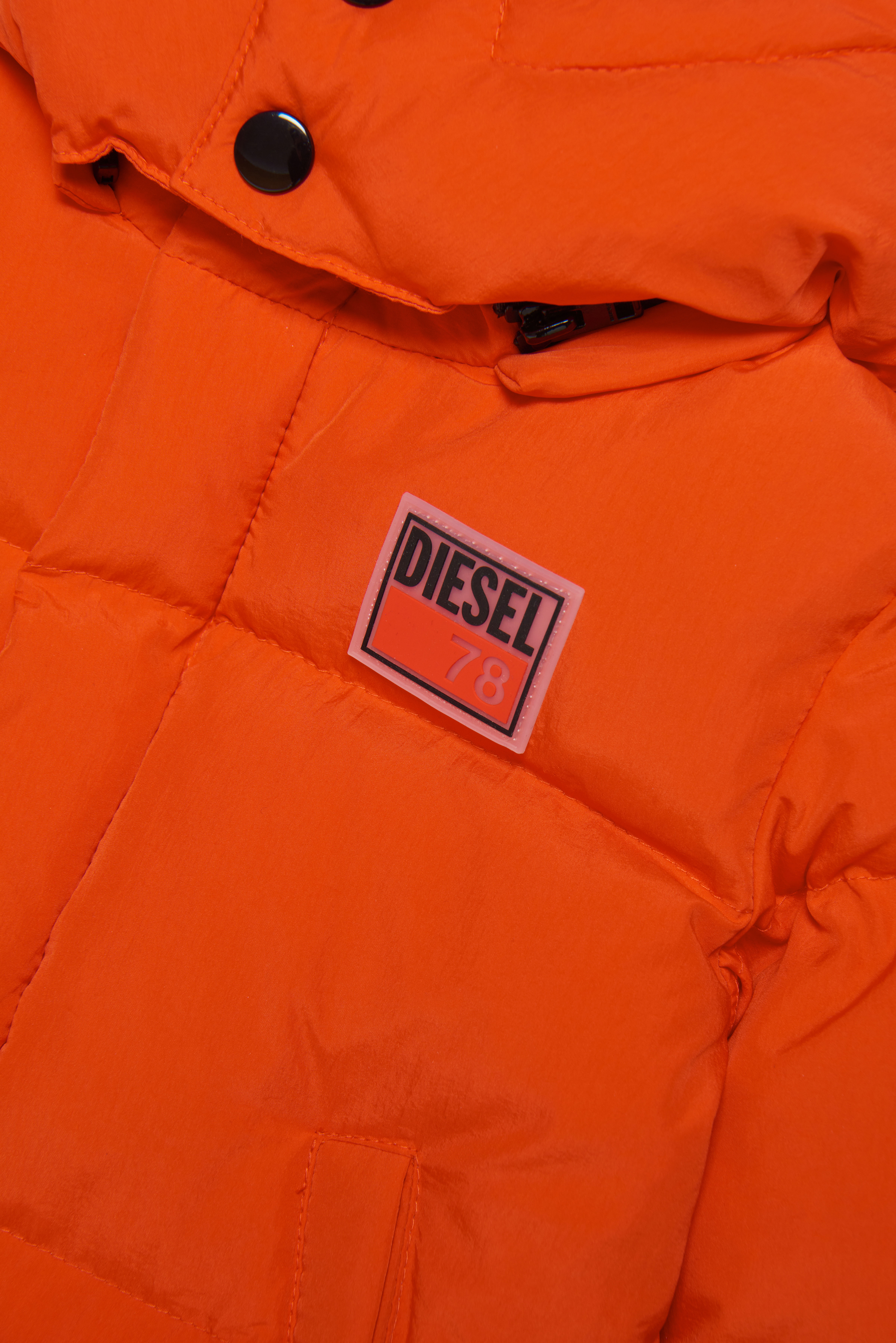 Diesel - JPILB, Unisex's Puffer jacket with rubber patch in Red - 4
