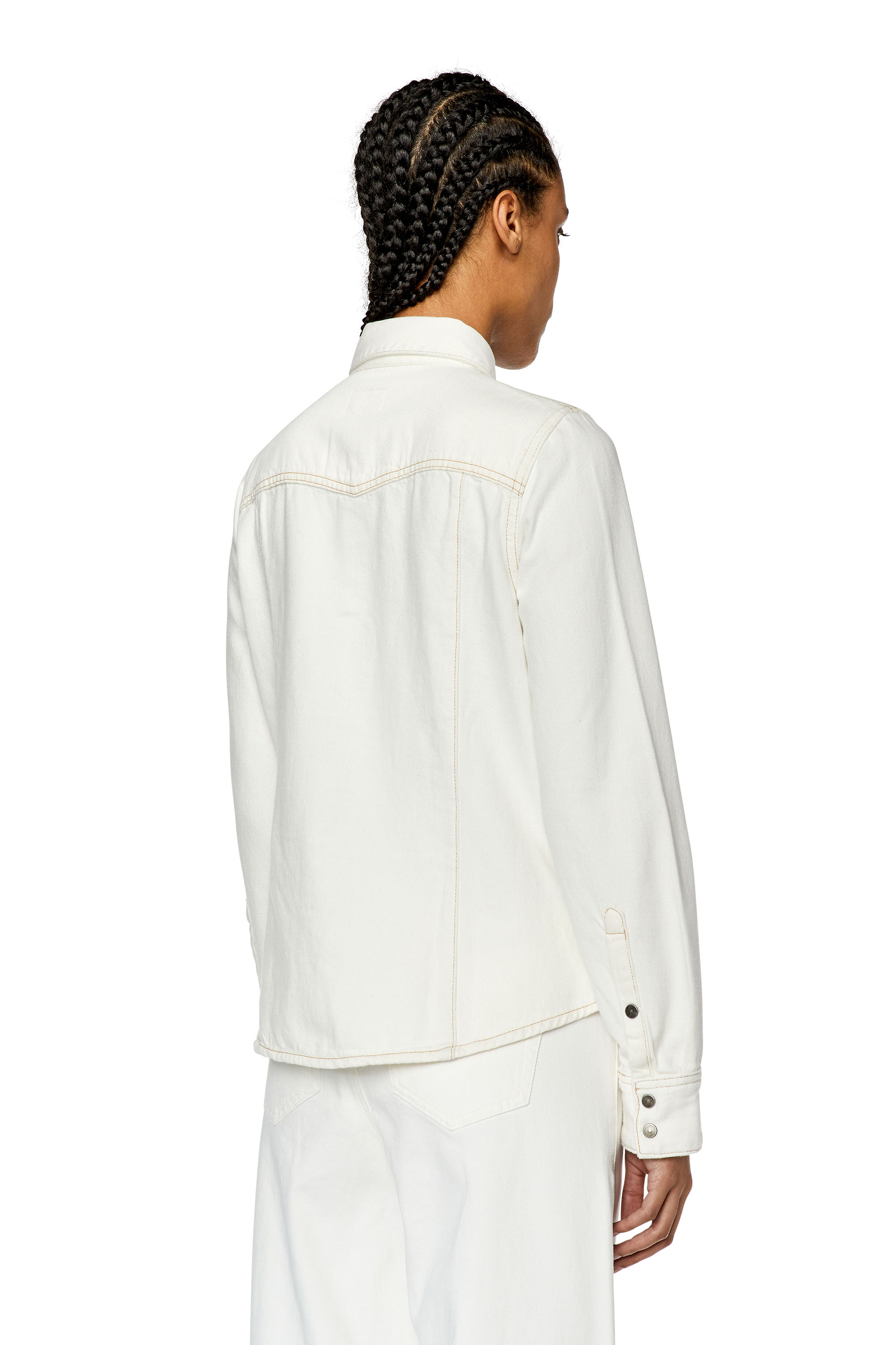 Diesel - DE-WAVES, Woman's Western shirt in denim in White - 4