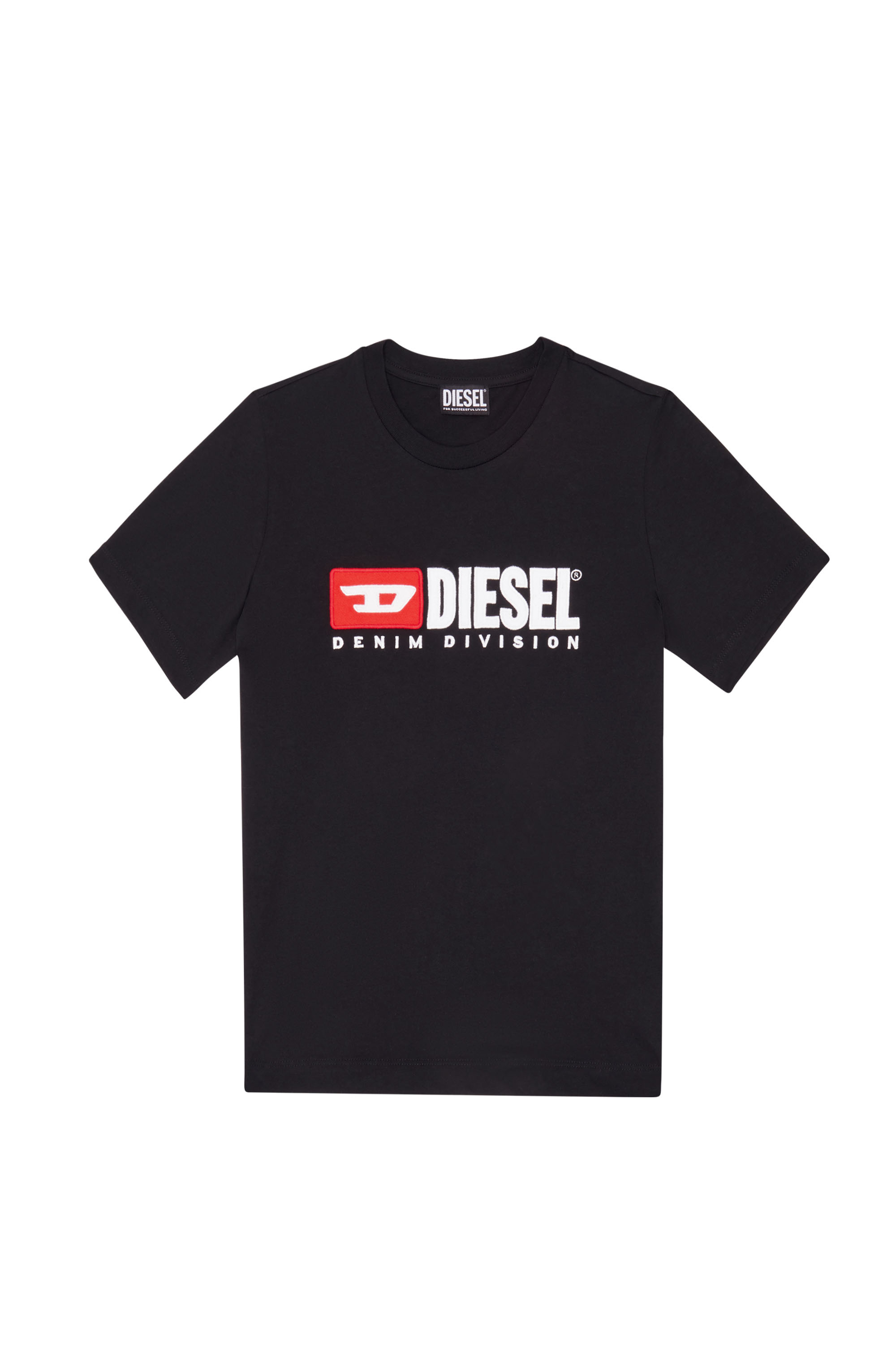 Diesel - T-REG-DIV, Woman's T-shirt with fleece patches in Black - 3