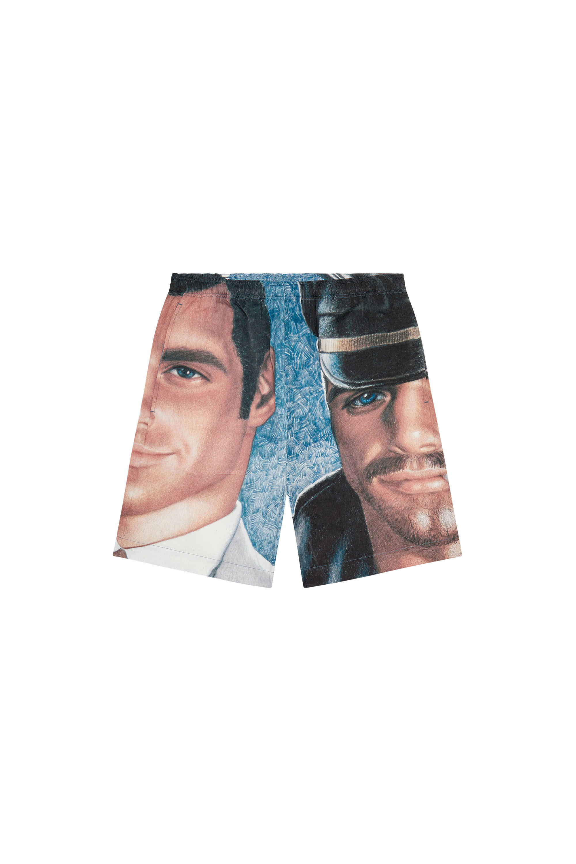 Diesel - PR-P-TOLL-SHO-23A, Unisex's Satin shorts with all-over print in Blue - 4