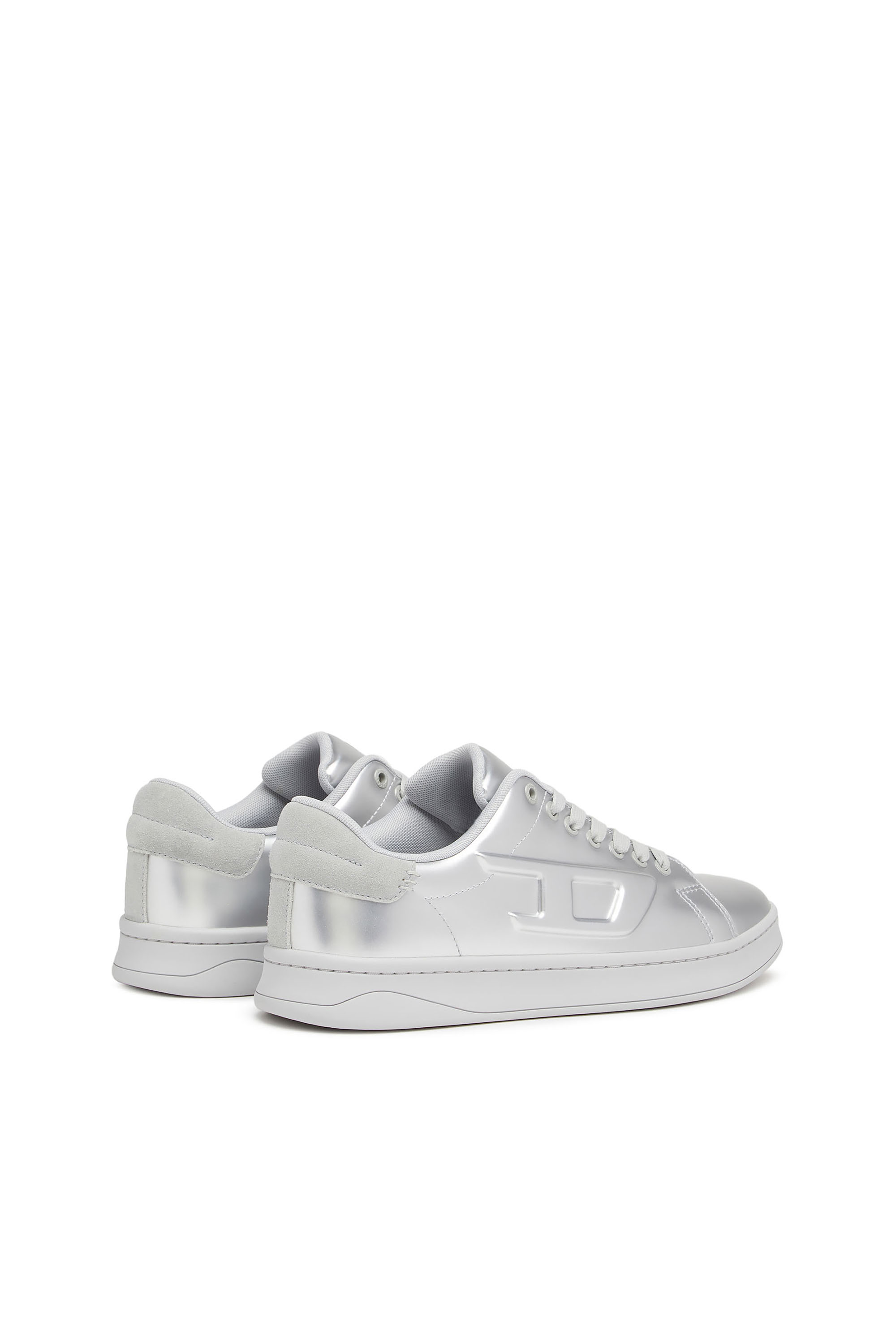 Diesel - S-ATHENE LOW, Man's S-Athene Low - Metallic sneakers with embossed D logo in Silver - 3