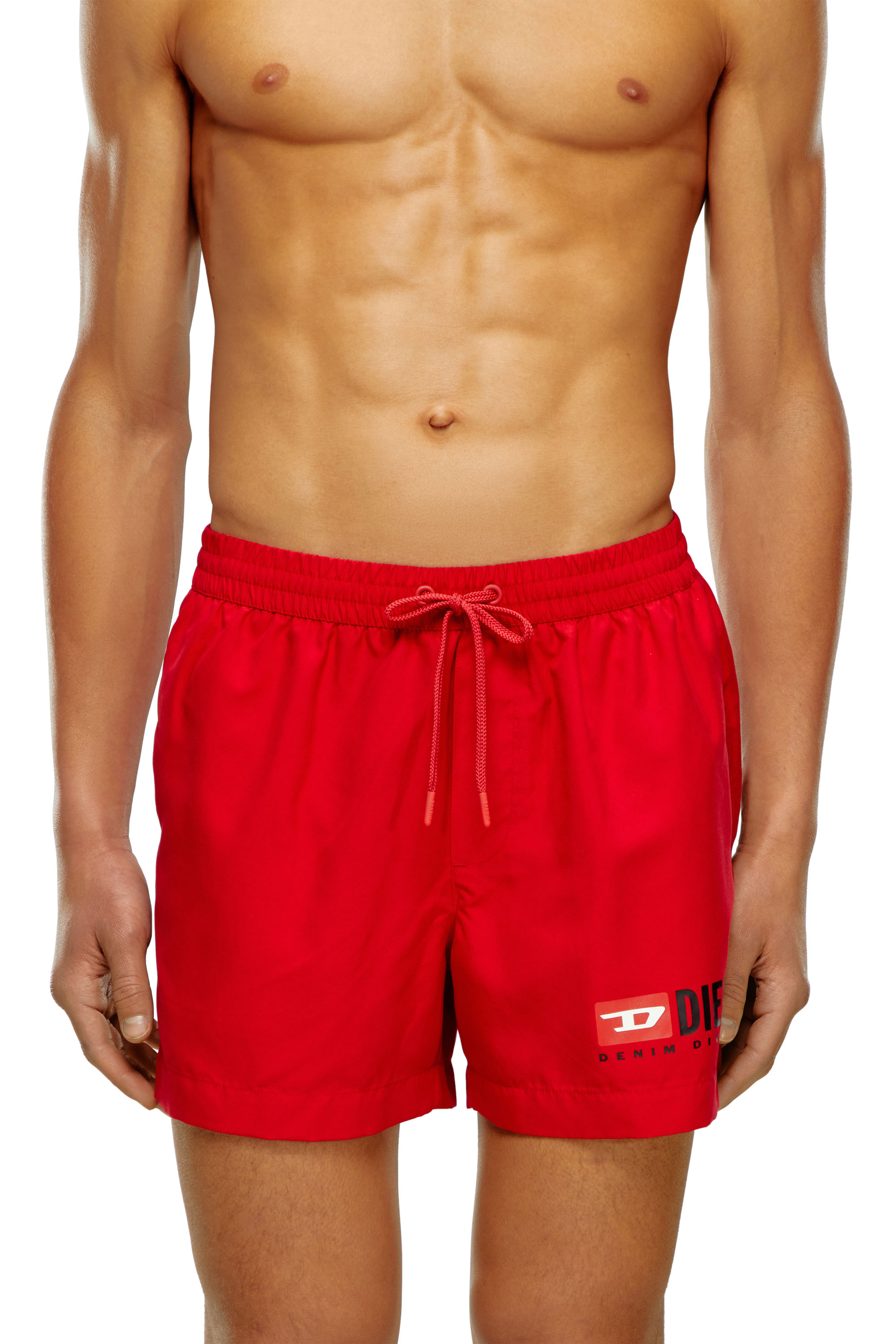 Diesel - BMBX-KEN-37, Man's Mid-length swim shorts with logo print in Red - 2