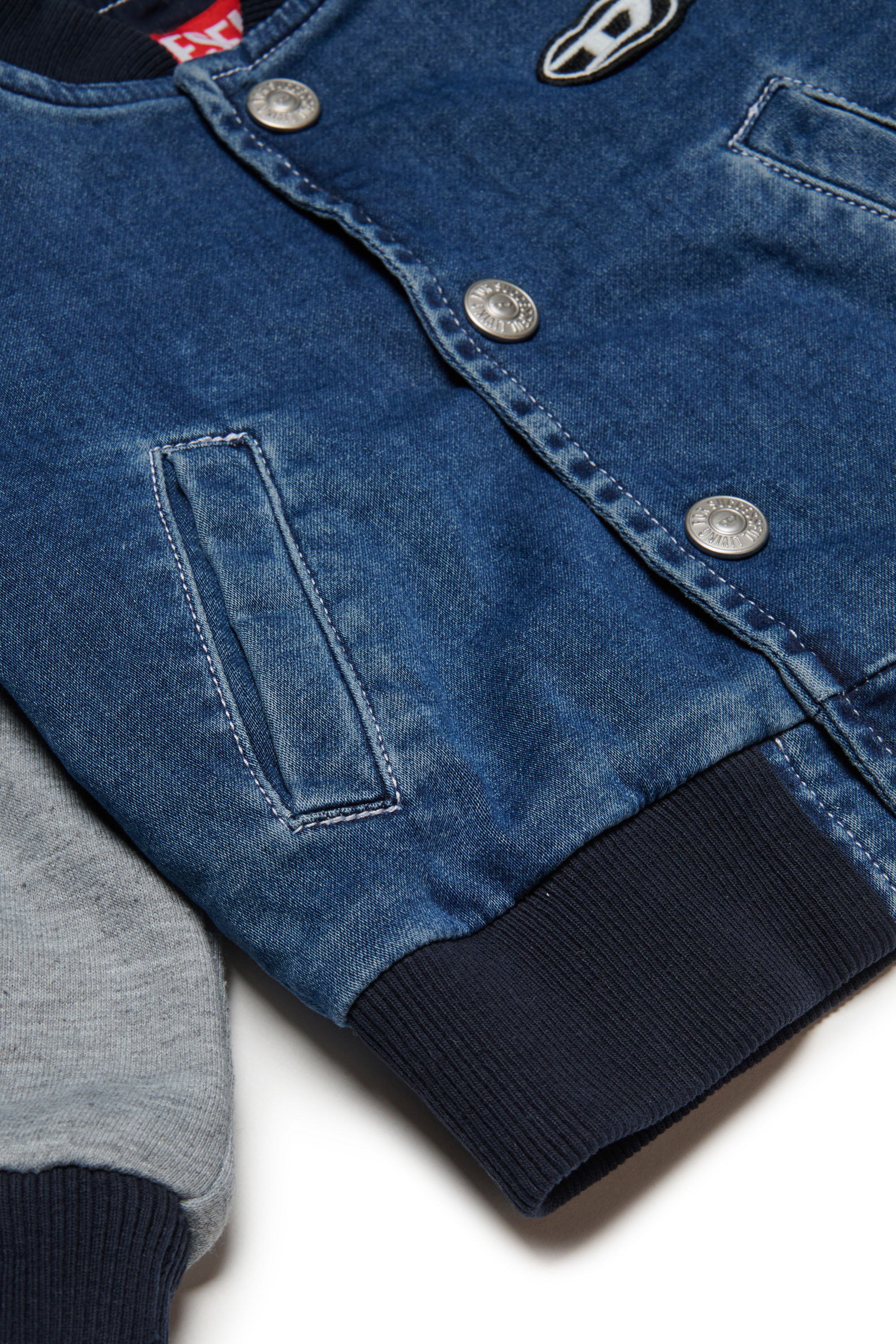 Diesel - JEREMYB JJJ, Unisex's JoggJeans jacket with contrast details in Dark Blue - 4