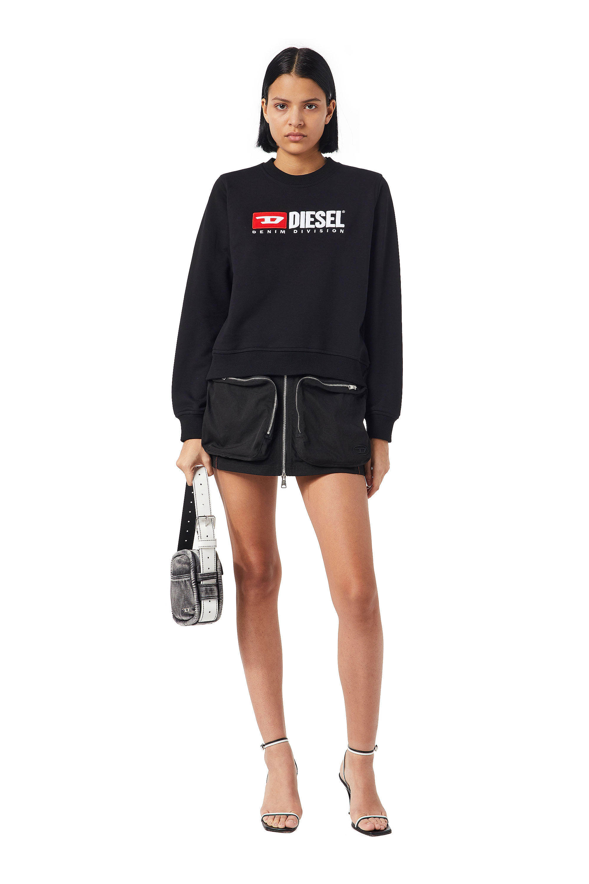 Diesel - F-REGGY-DIV, Woman's Denim Division sweatshirt in Black - 2