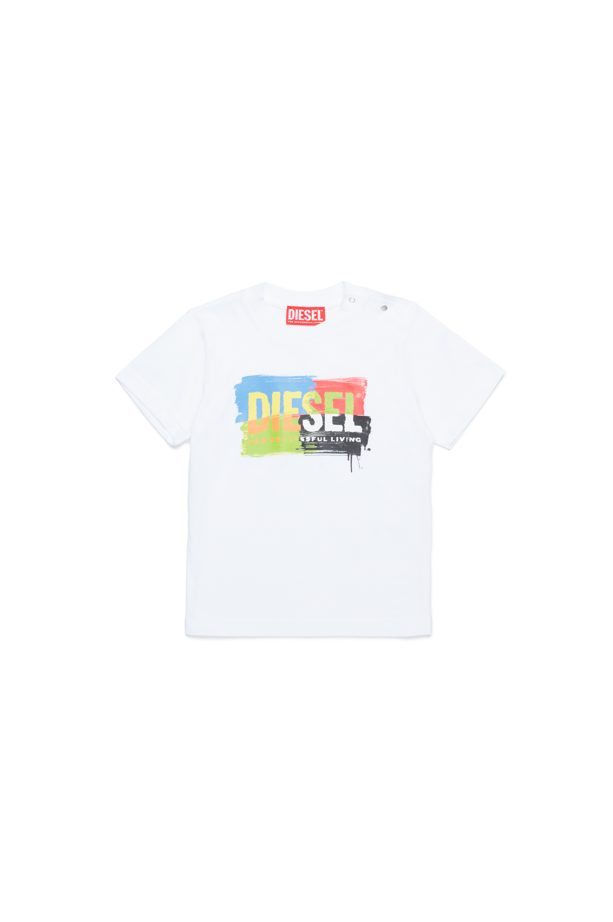 Diesel - TKANDB, Unisex's T-shirt with painted-effect logo in White - 1