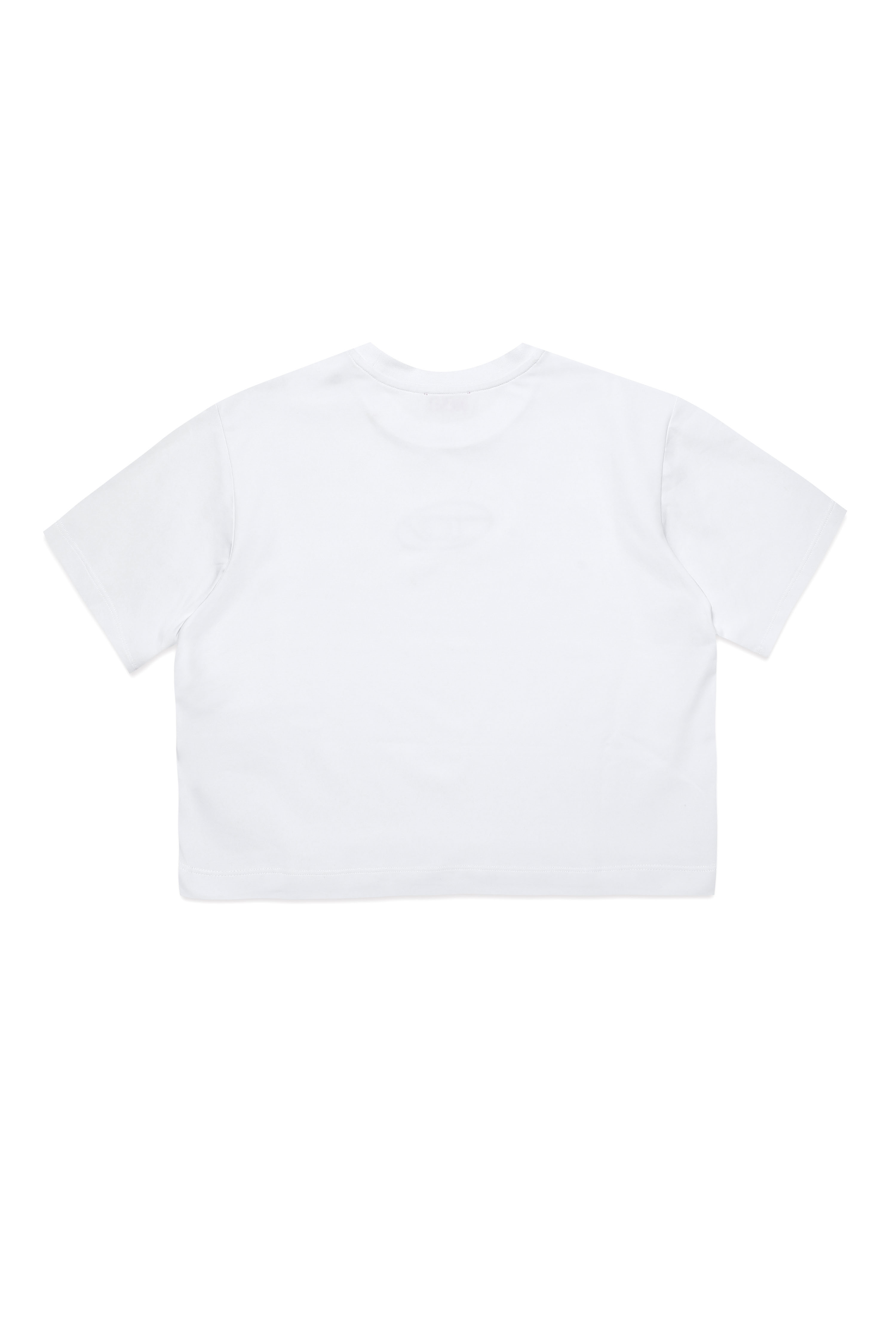 Diesel - TNISSE, Woman's T-shirt with metallic Oval D embroidery in White - 2