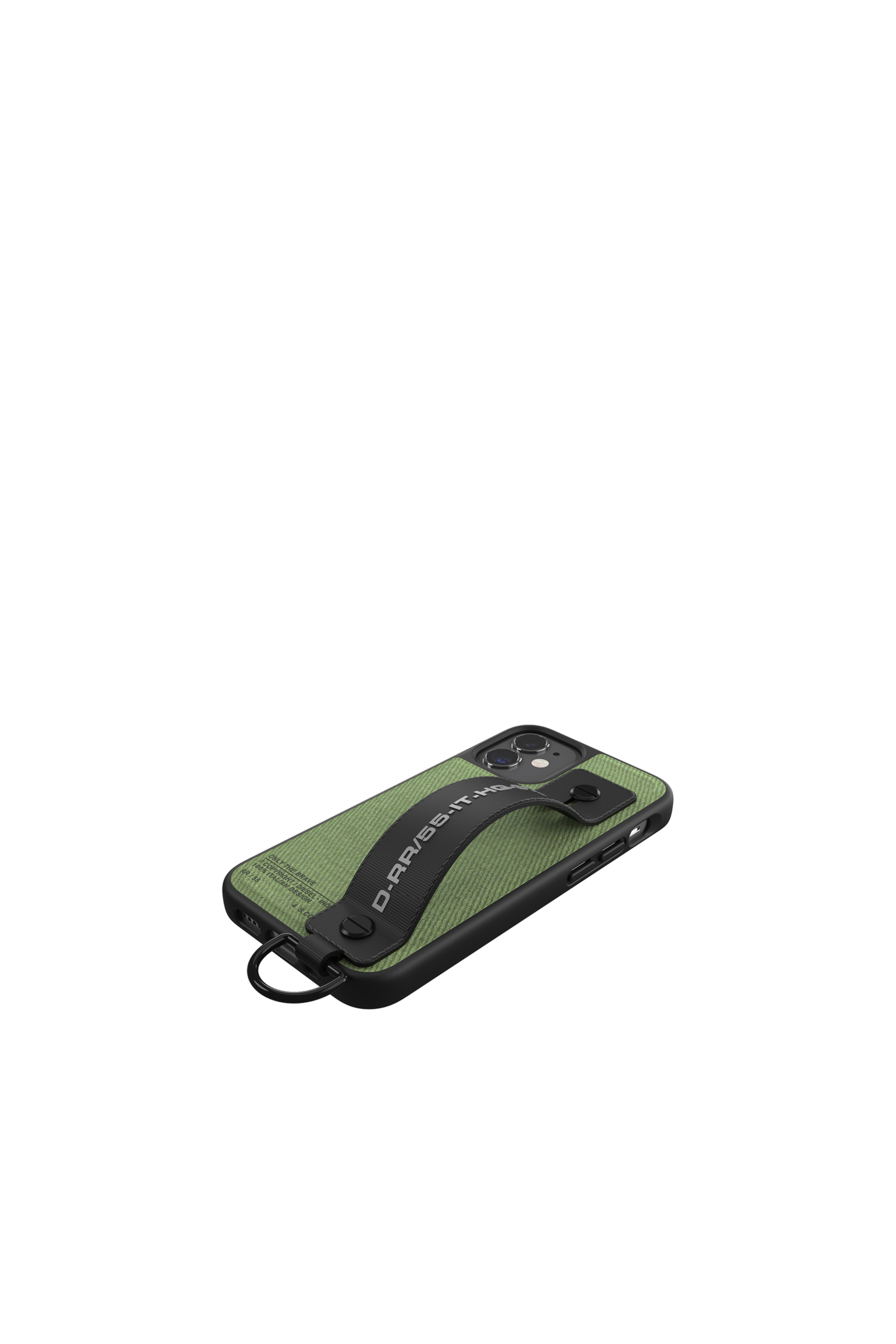 Diesel - 44290  HANDSTRAP CASE, Unisex's Handstrap case utility twill for iPhone 12 mini in Green - 4