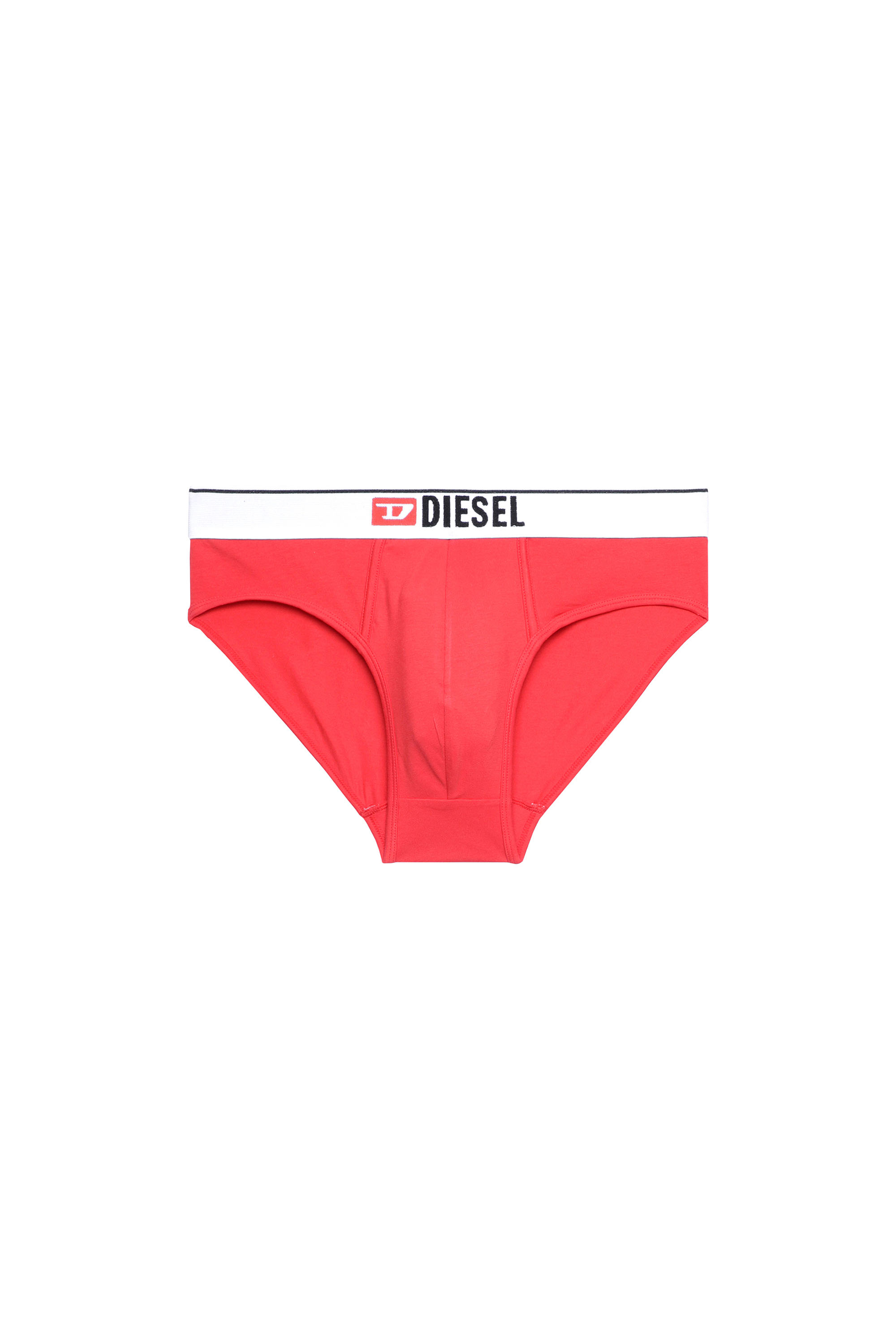 Diesel - UMBR-ANDRE, Man's Briefs with front logo waist in Red - 2