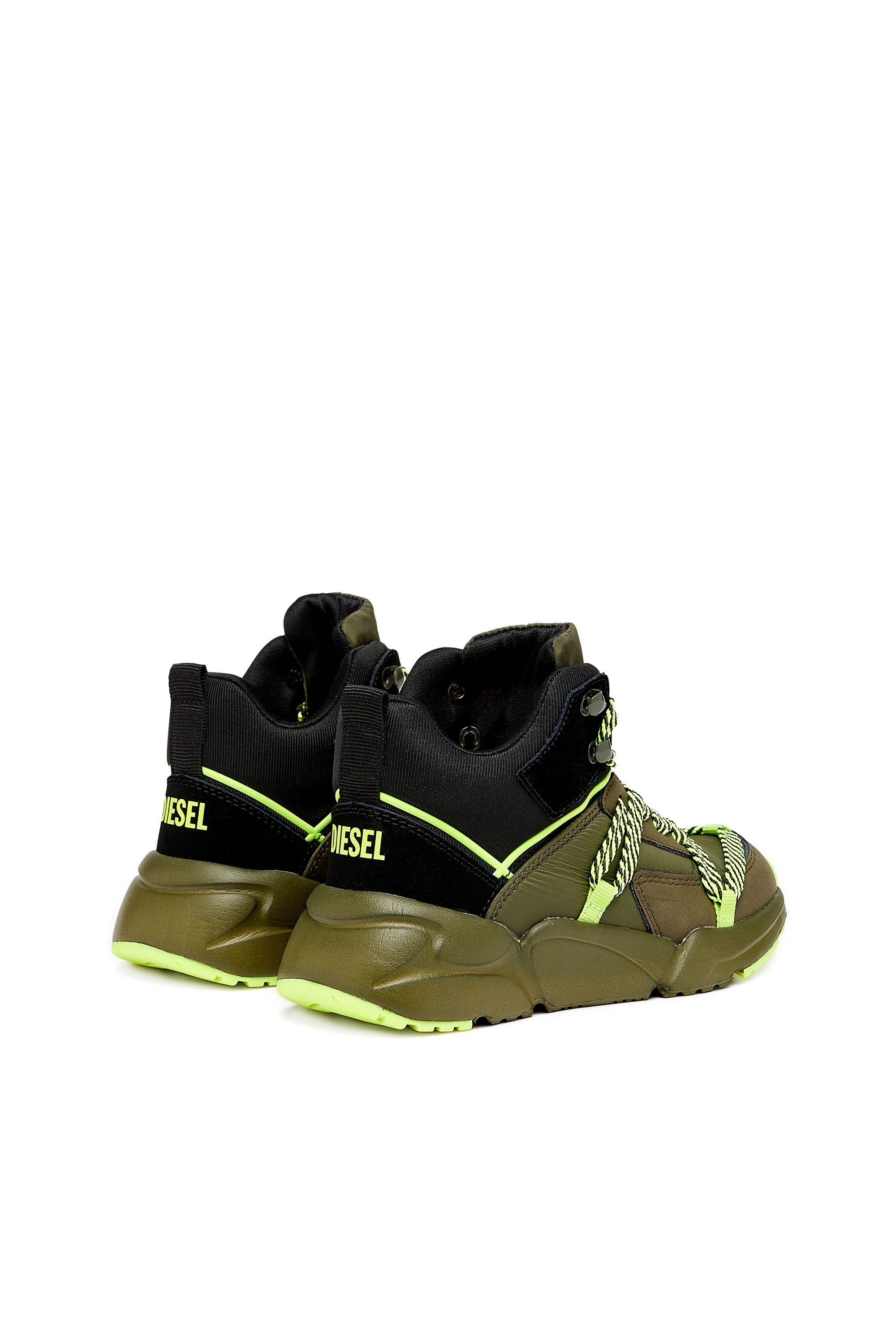 Diesel - S-MILLENIUM MC HK, Unisex's Hiking-style high-top sneakers in Military Green - 3