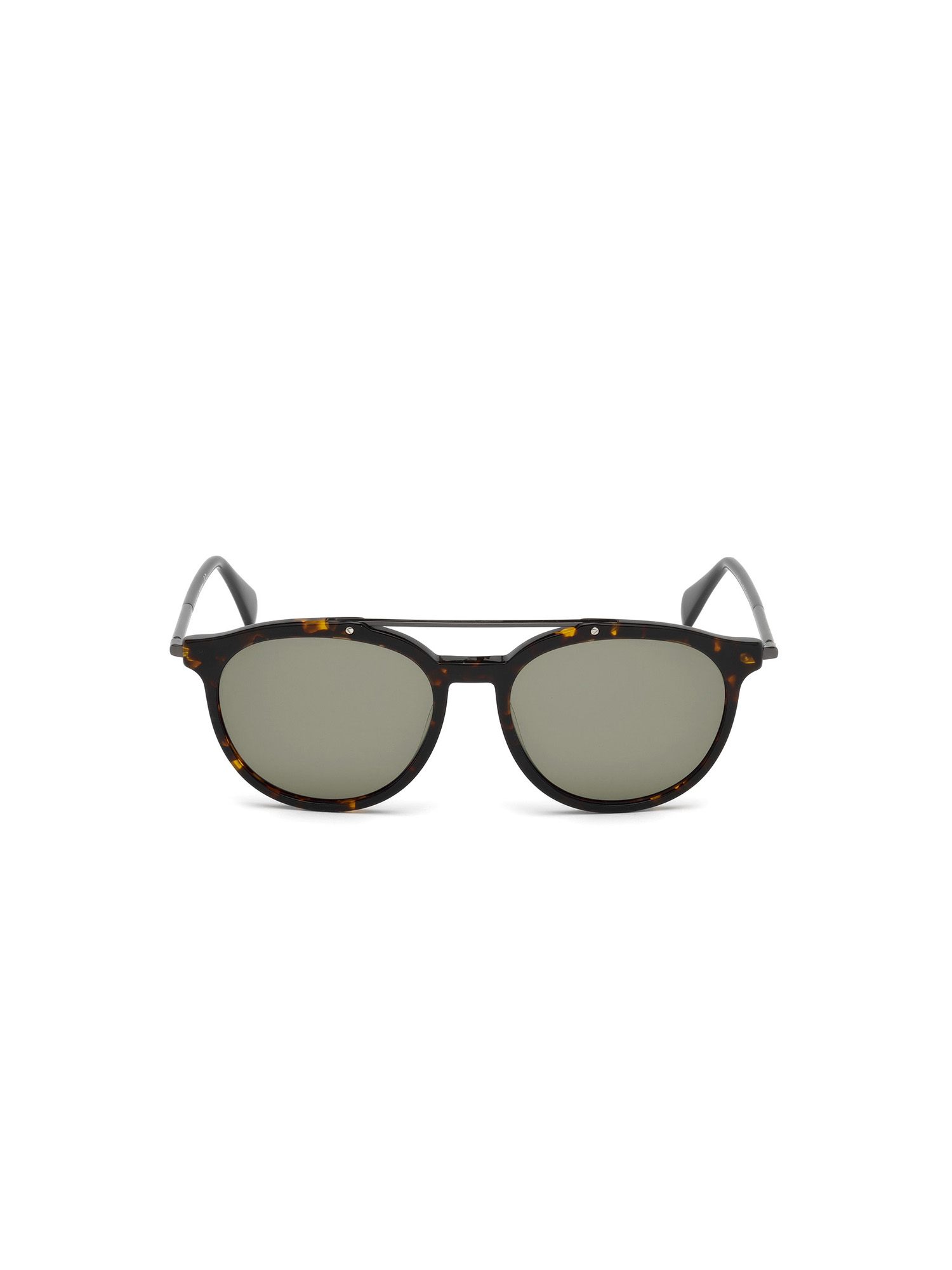 Diesel - DM0188, Unisex's Vintage look eyewear with metal details in Dark Brown - 1