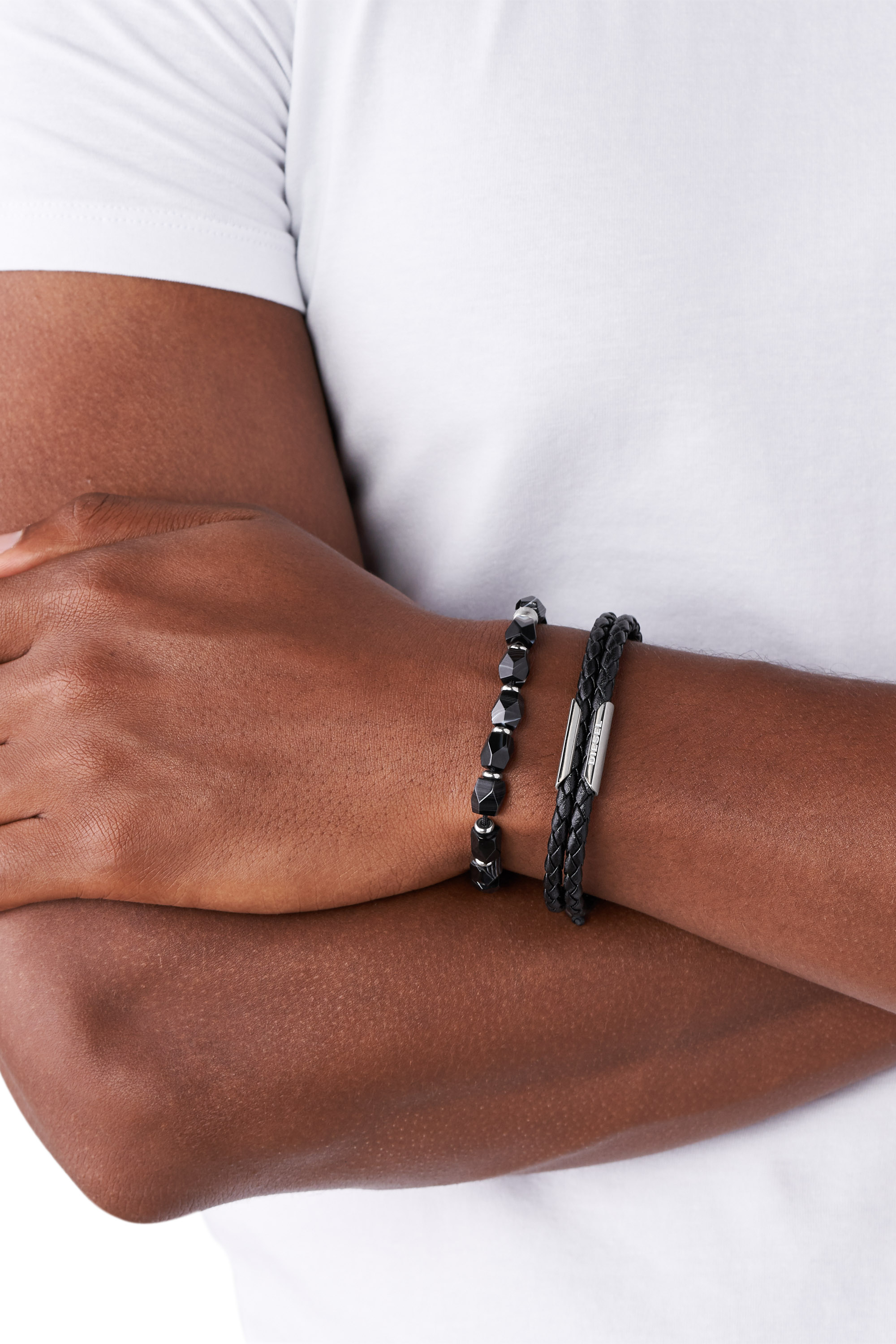 Diesel - DX1242, Man's Two-piece black bracelets set in Black - 2